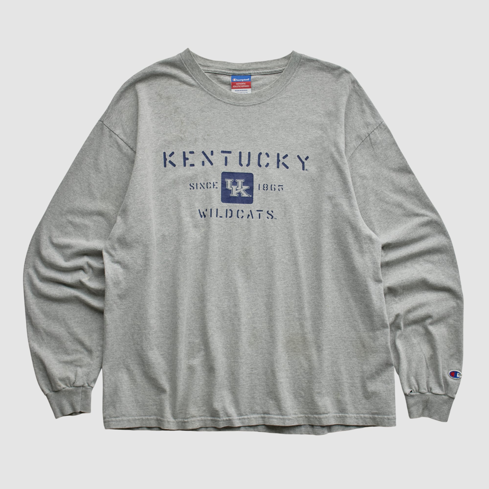 Kentucky Wildcats Champion 2000s Long Sleeve T-shirt - Heather Gray - L