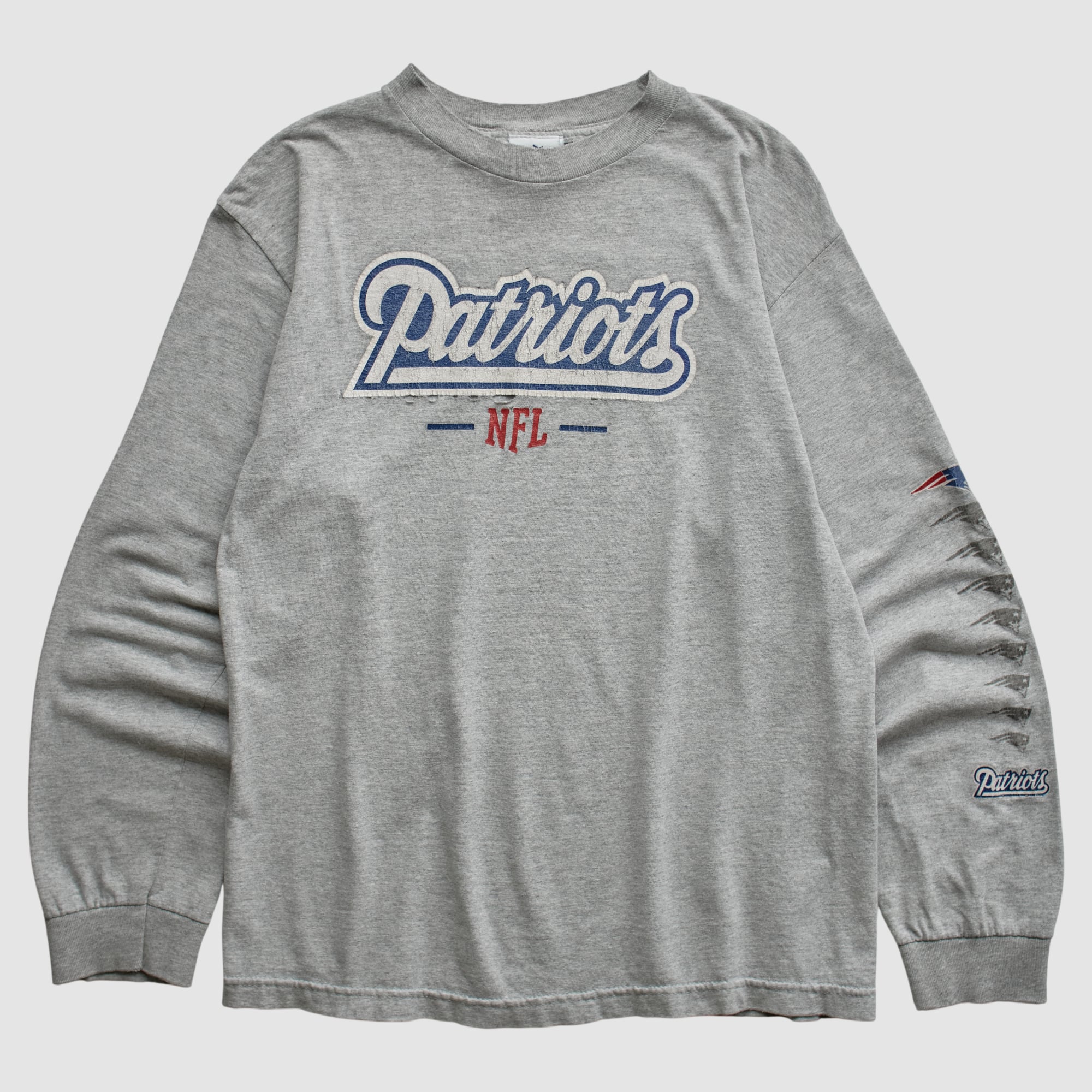 New England Patriots NFL 2000s Long Sleeve T-shirt - Heather Gray - S