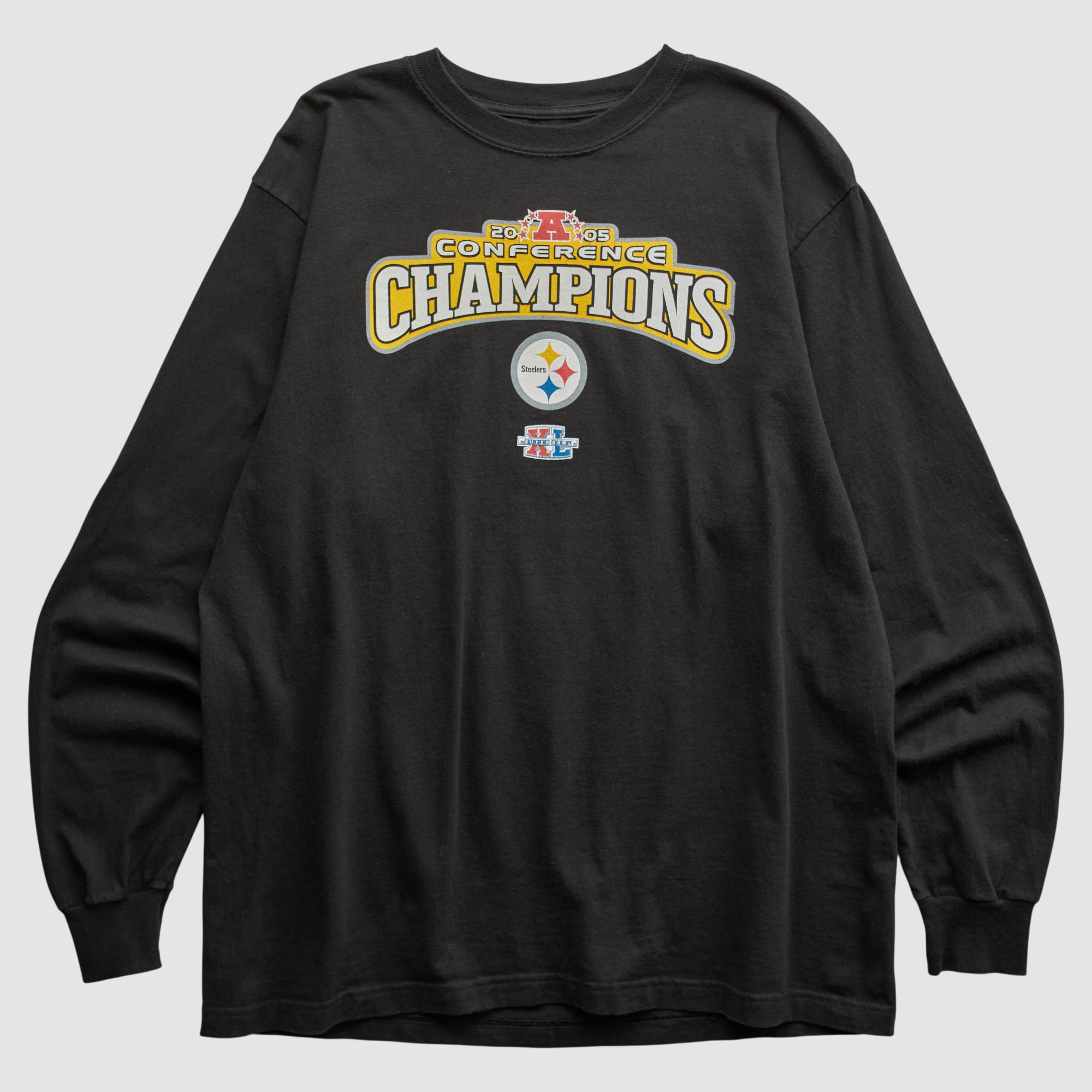 Super Bowl XL Reebok 2005 Long Sleeve T-shirt - Black - M