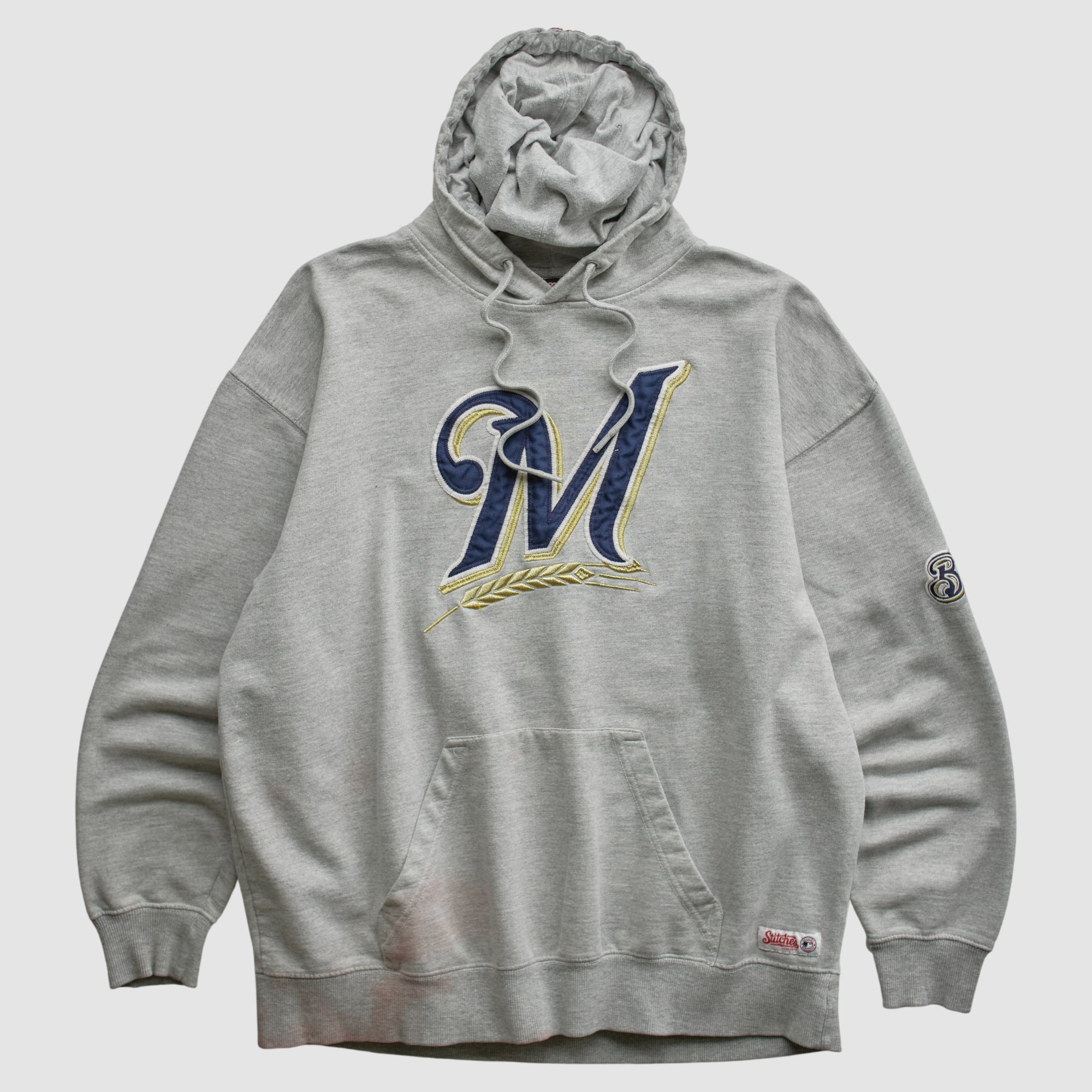 Milwaukee Brewers Stitches 2000s Hooded Pullover Sweatshirt - Heather Gray - S