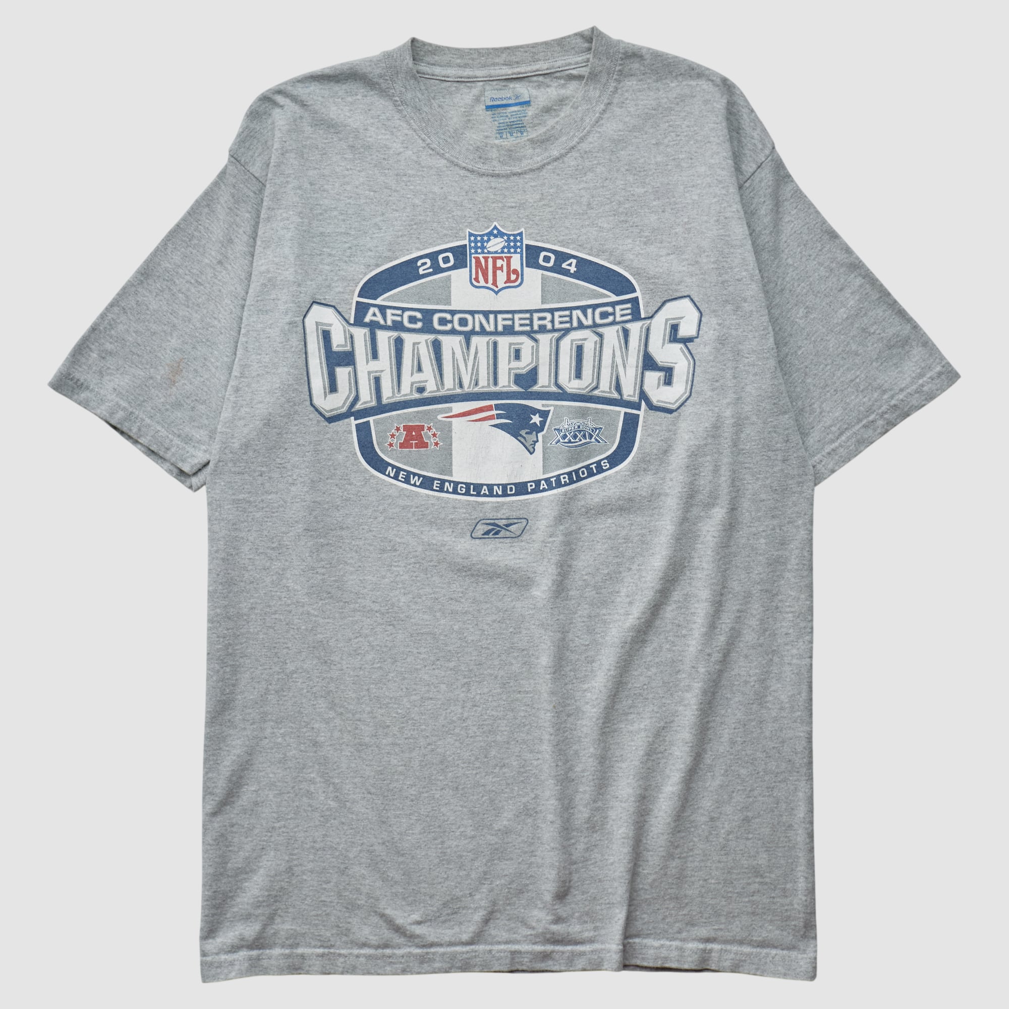 New England Patriots Reebok 2004 T-shirt - Heather Gray - S