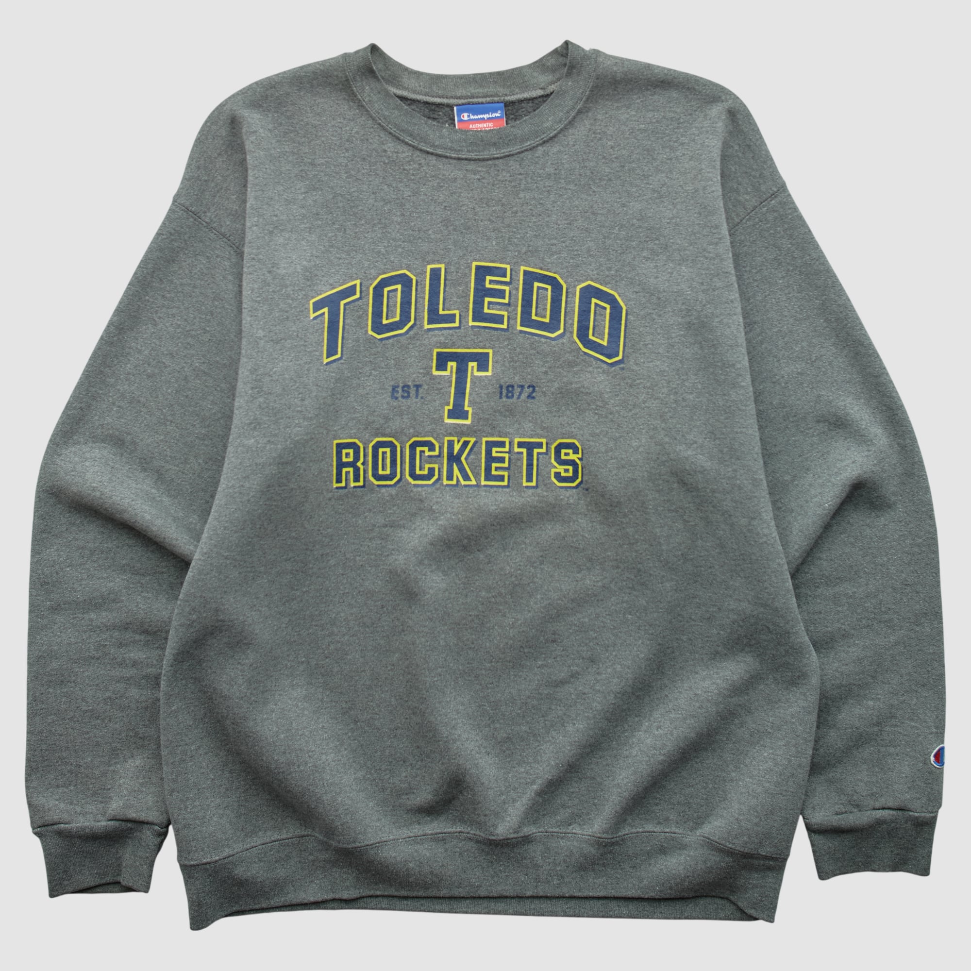 Toledo Rockets Champion 2000s Pullover Sweatshirt - Dark Heather Gray - S