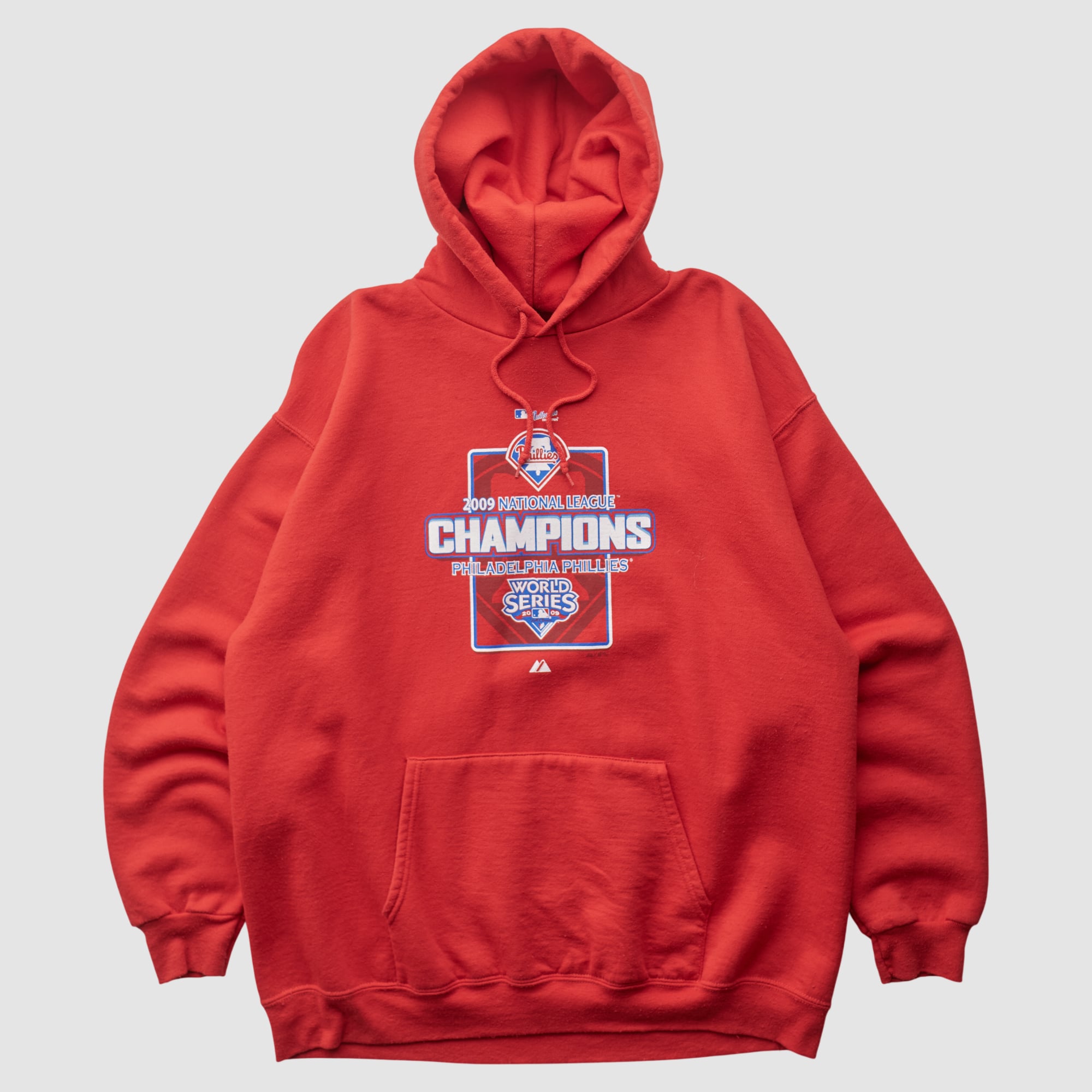 World Series Majestic 2009 Hooded Pullover Sweatshirt - Red - L
