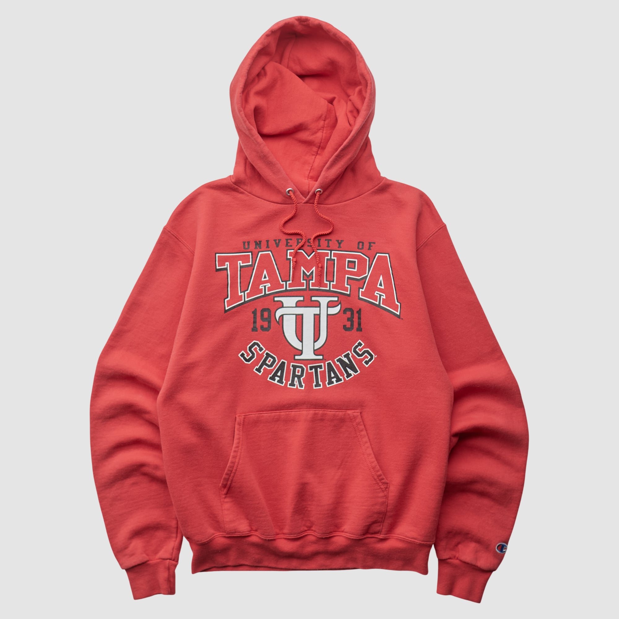 Tampa Spartans Champion 2000s Hooded Pullover Sweatshirt - Red - XS