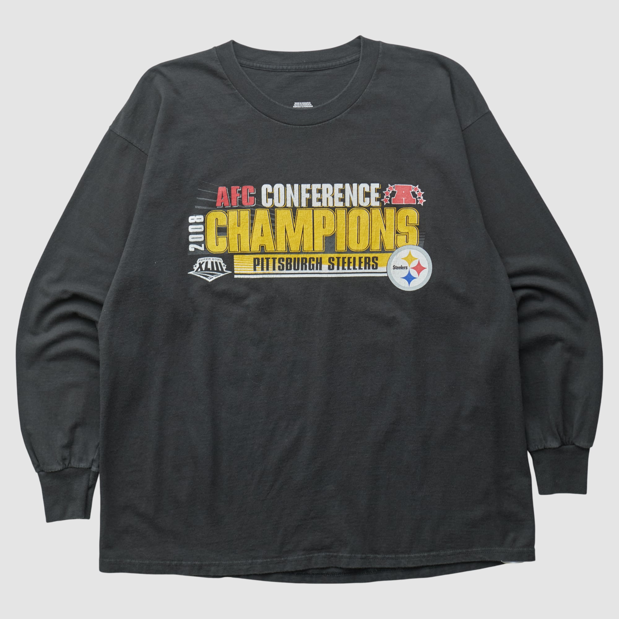 Pittsburgh Steelers 2008 Long Sleeve T-shirt - Black - L