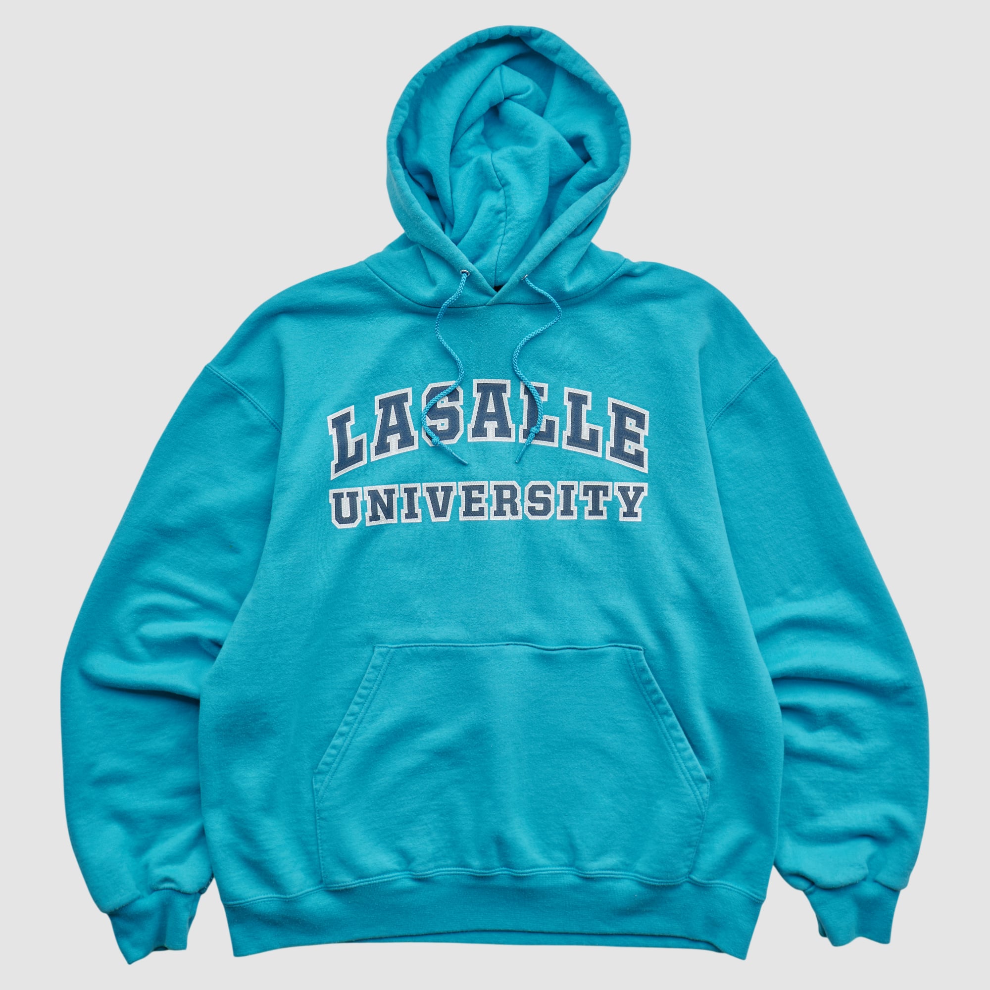 La Salle Explorers Champion 2010s Hooded Pullover Sweatshirt - Teal - L