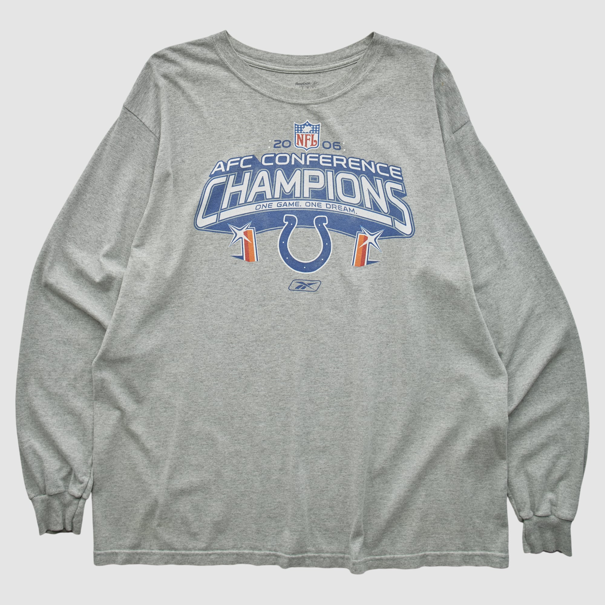 Indianapolis Colts Reebok 2006 Long Sleeve T-shirt - Heather Gray - 2XL