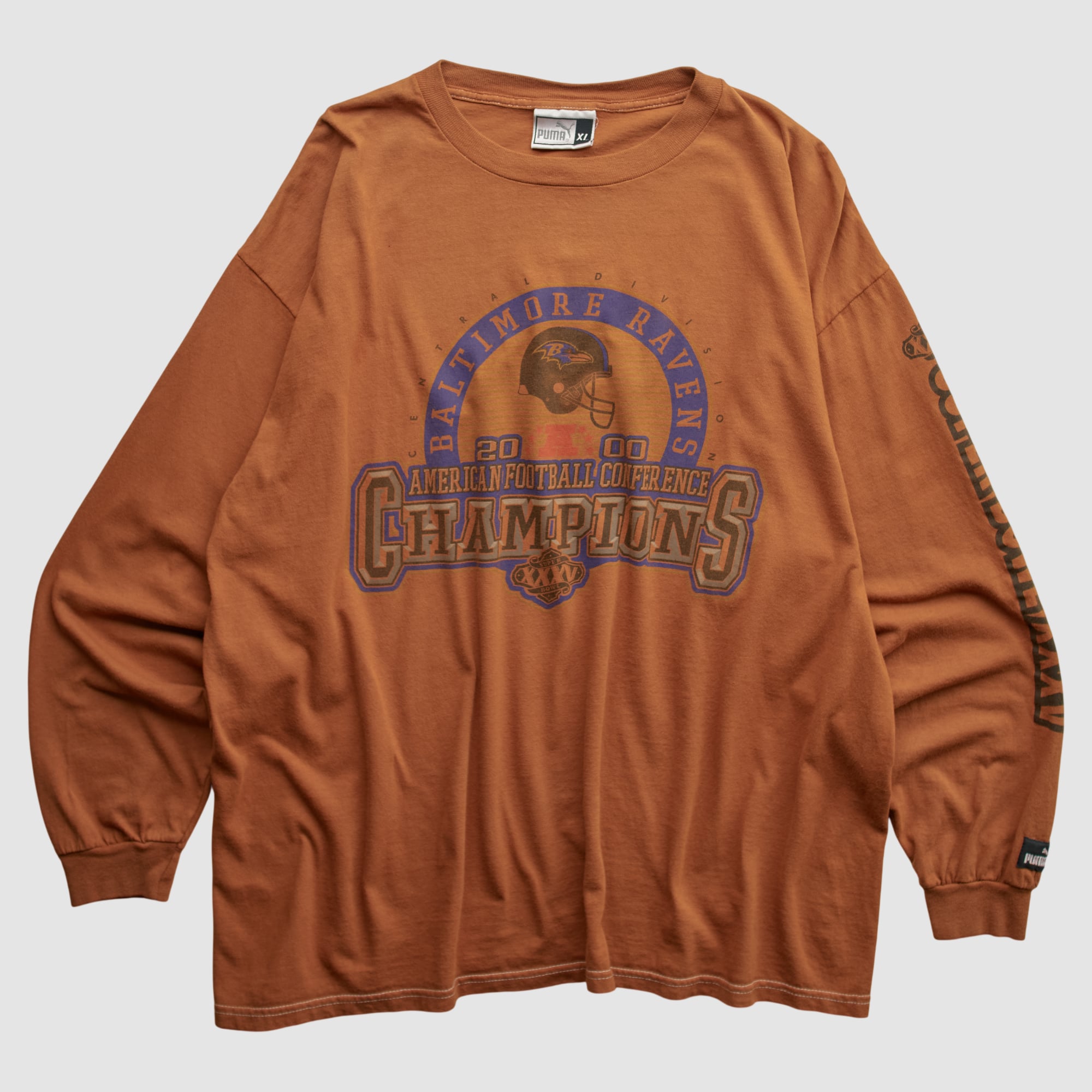 Baltimore Ravens Puma 2000 Long Sleeve T-shirt - Clay - 2XL