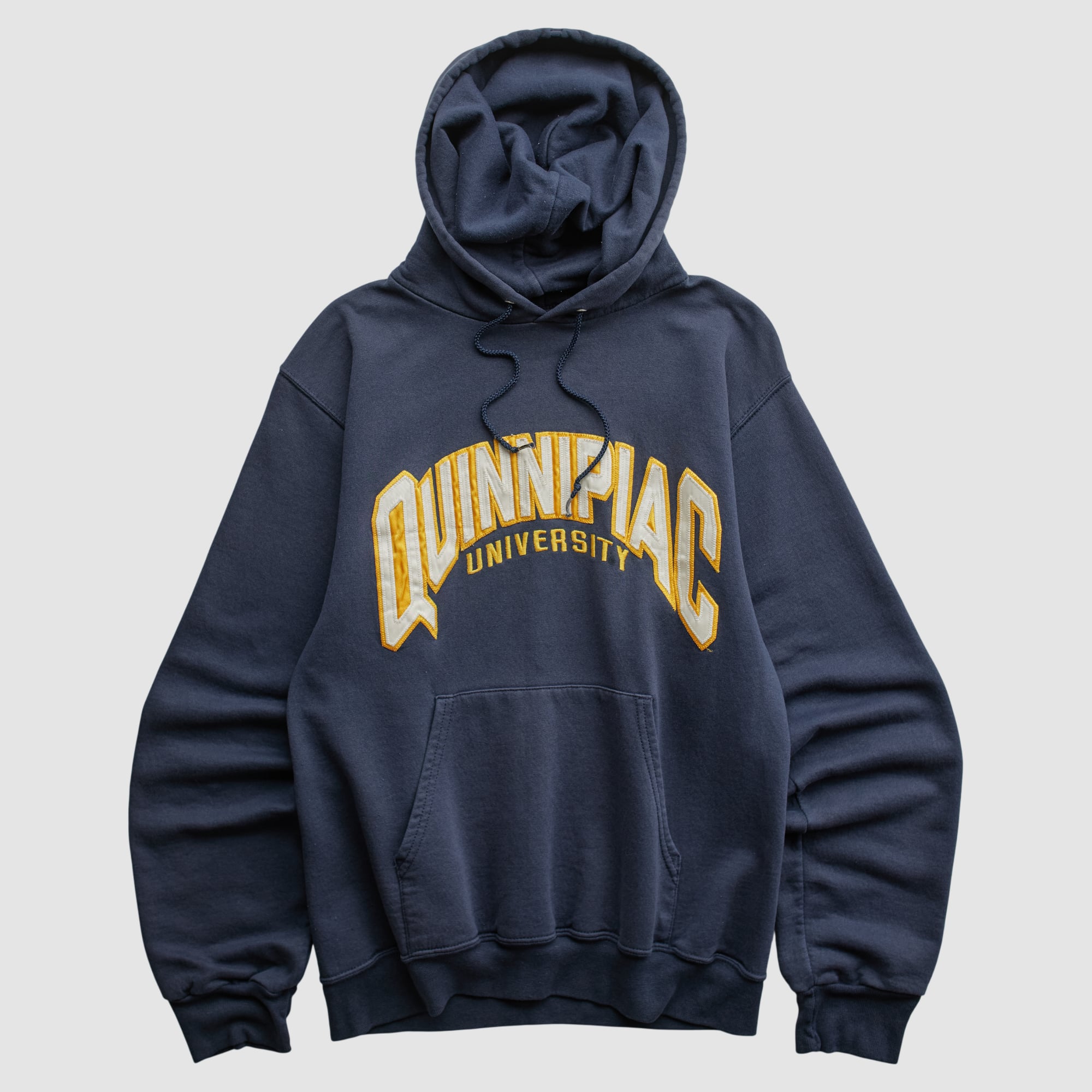 Quinnipiac Bobcats Champion 2000s Hooded Pullover Sweatshirt - Navy - XXS