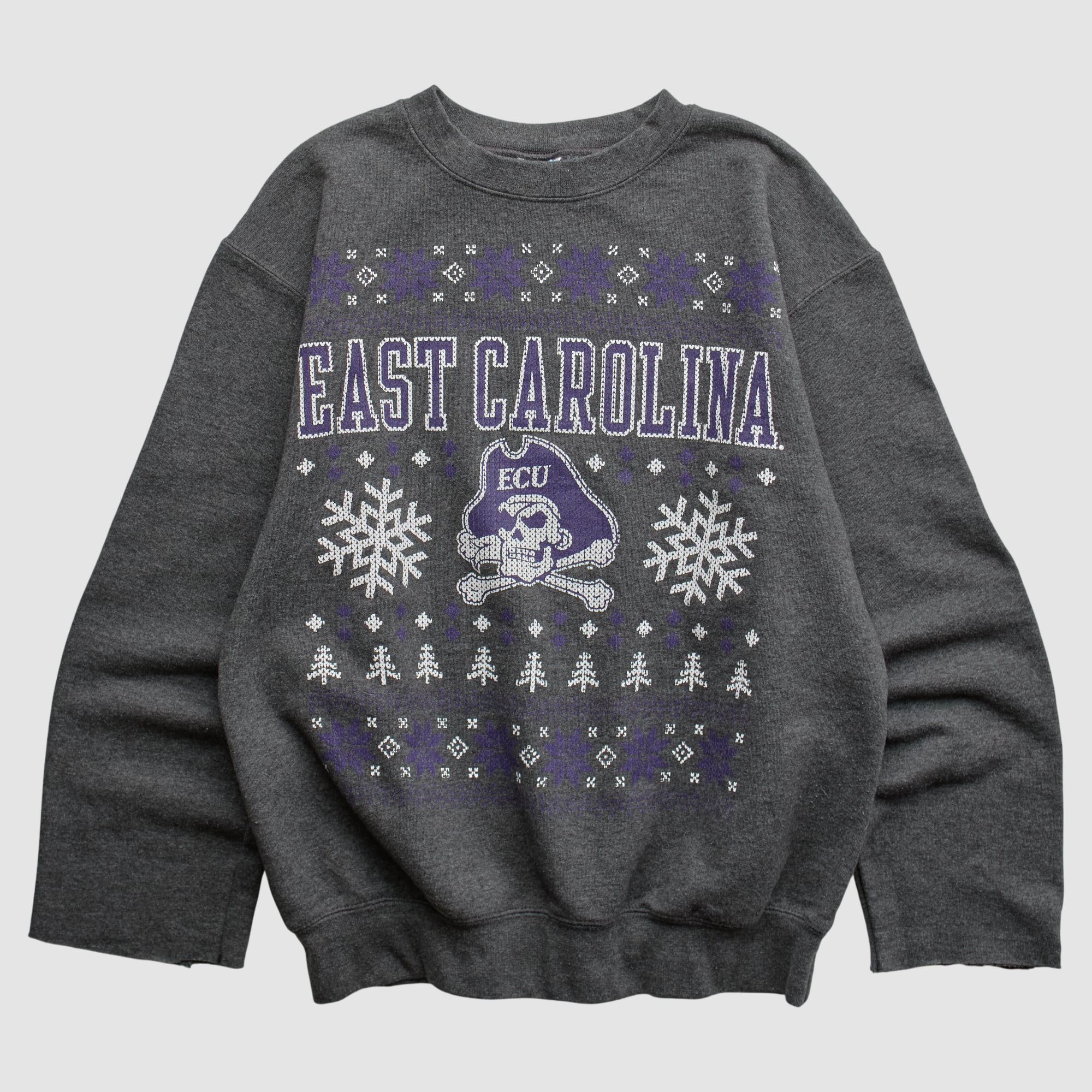 ECU Pirates 2010s Pullover Sweatshirt - Dark Heather Gray - S