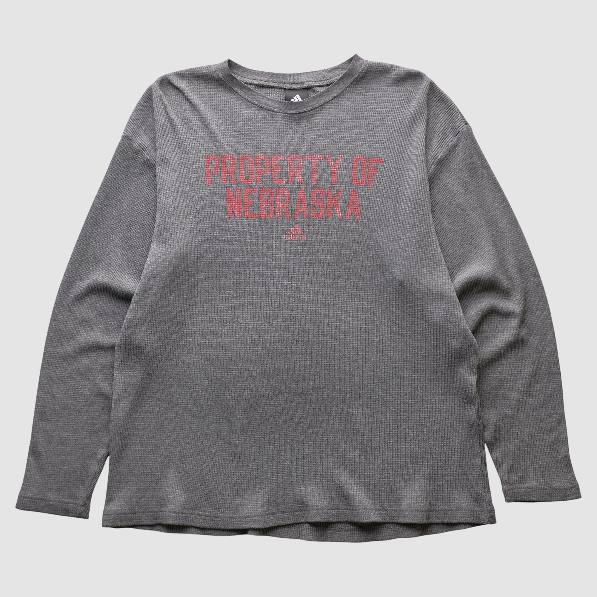 Nebraska Huskers Adidas 2010s Long Sleeve T-shirt - Dark Heather Gray - 3XL