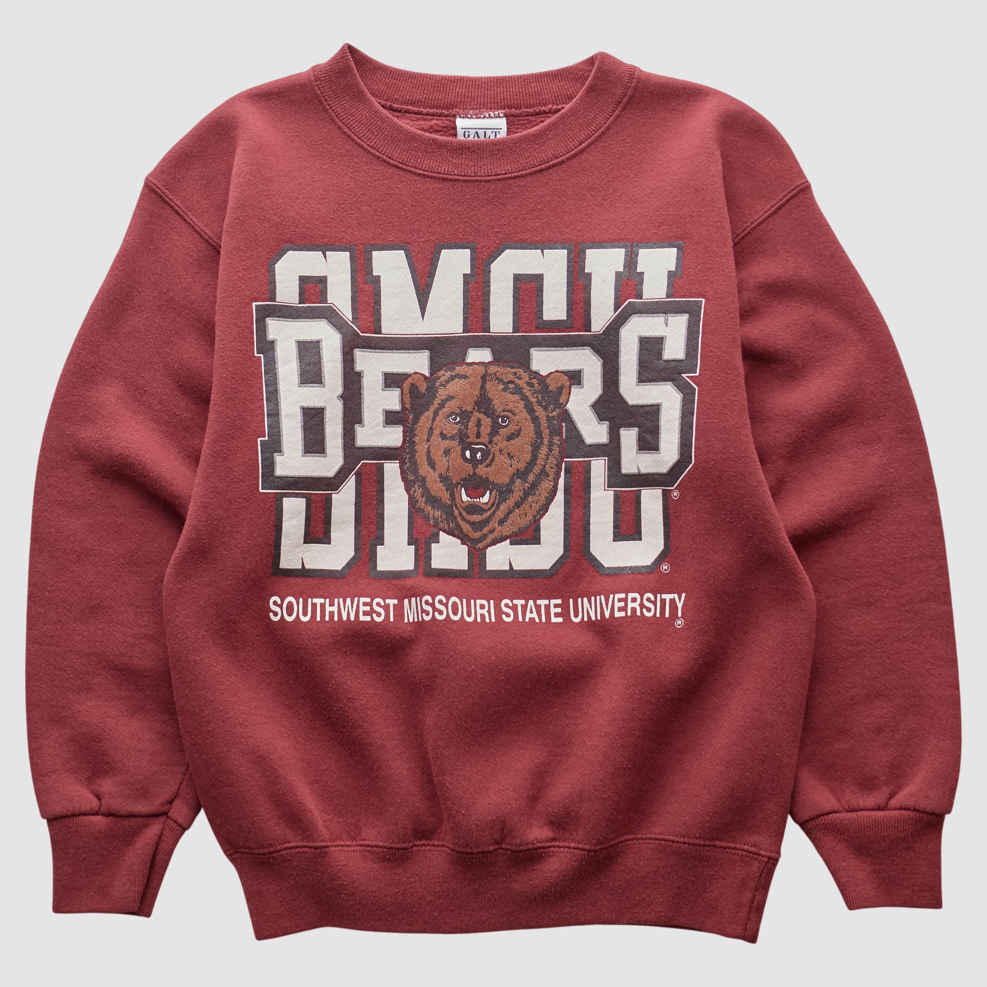 Missouri State University Bears Galt Sand 90s Pullover Sweatshirt - Maroon - Yth L