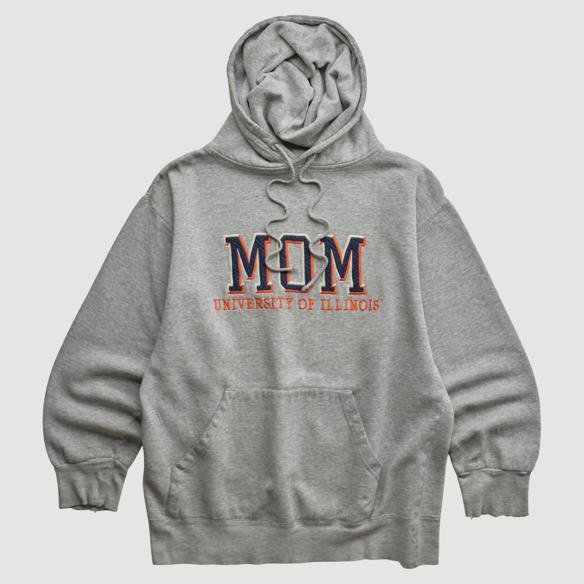 Illinois Fighting Illini MV Sport 2000s Hooded Pullover Sweatshirt - Heather Gray - S