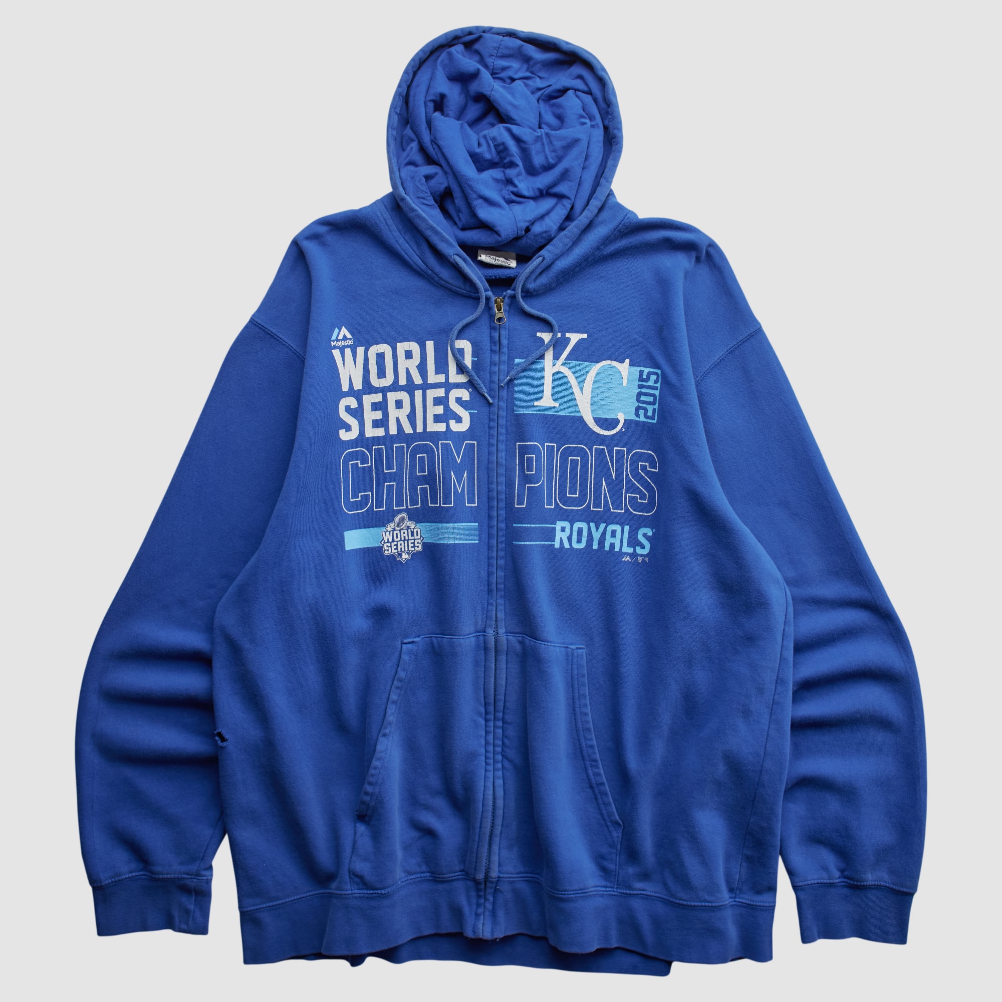 Kansas City Royals Majestic 2015 Hooded Full Zip Jacket - Blue - XL