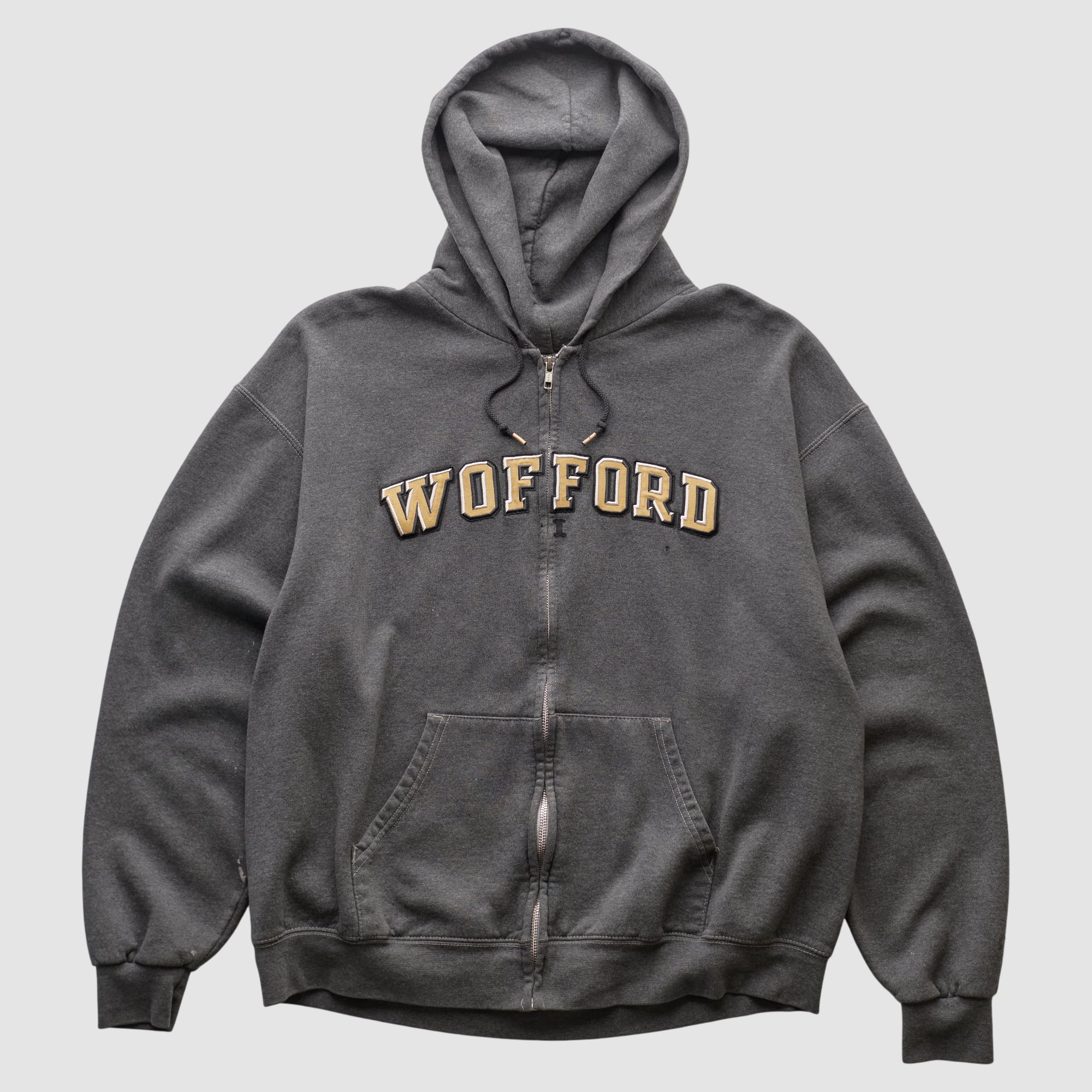 Wofford Terriers Champion 2000s Hooded Full Zip Sweatshirt - Charcoal - XL