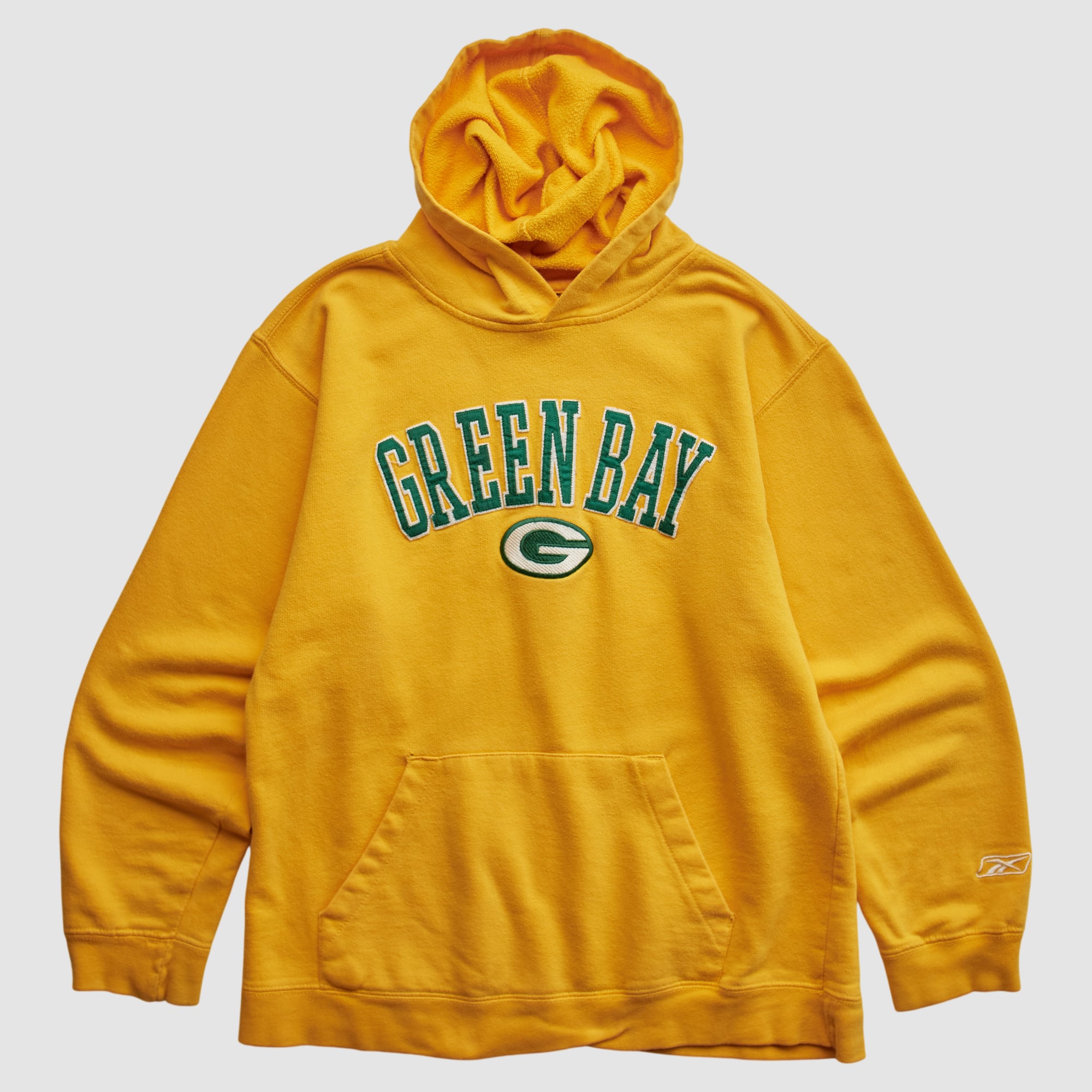 Green Bay Packers Reebok 2000s Hooded Pullover Sweatshirt - Yellow - XXS