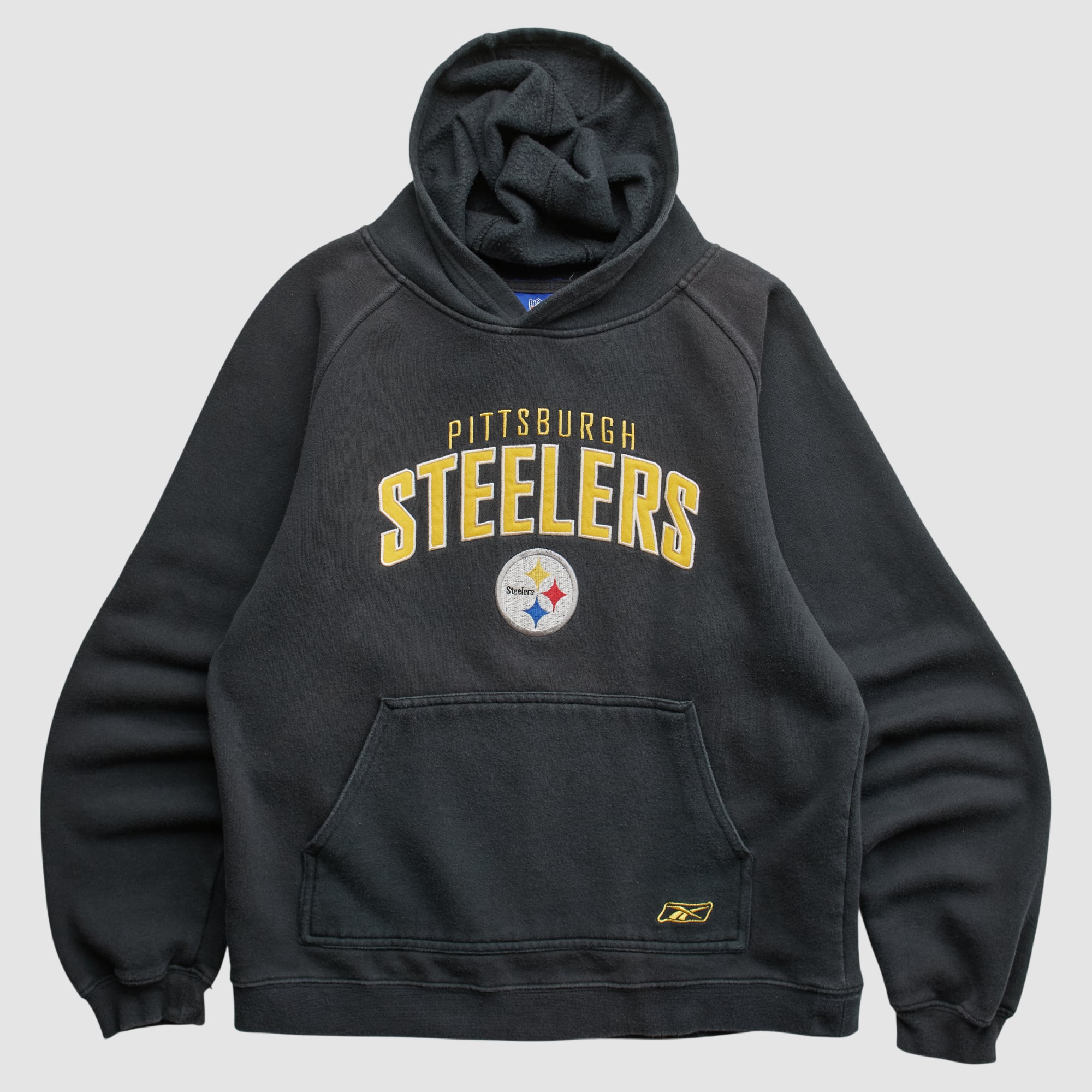 Pittsburgh Steelers Reebok 2000s Hooded Pullover Sweatshirt - Black - XS