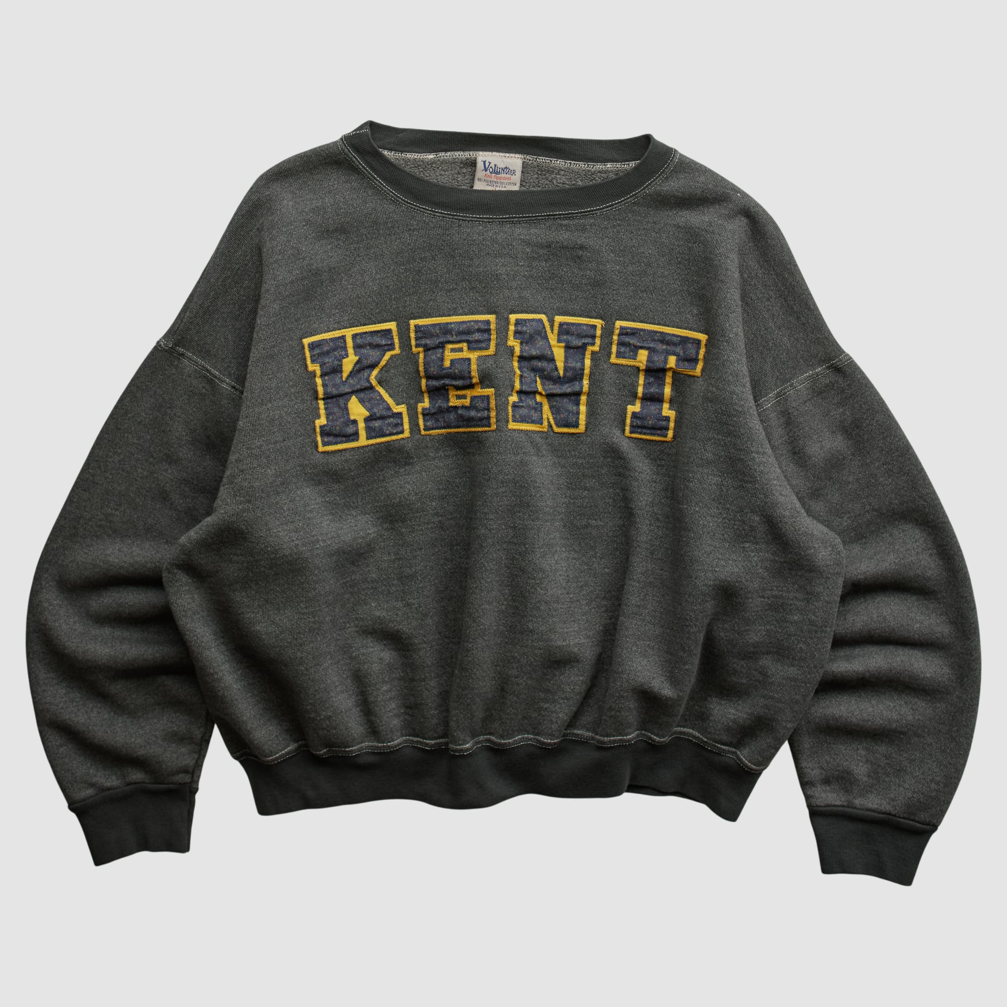 Kent State Golden Flashes Volunteer Knit Apparel 90s Pullover Sweatshirt - Dark Heather Gray - XL
