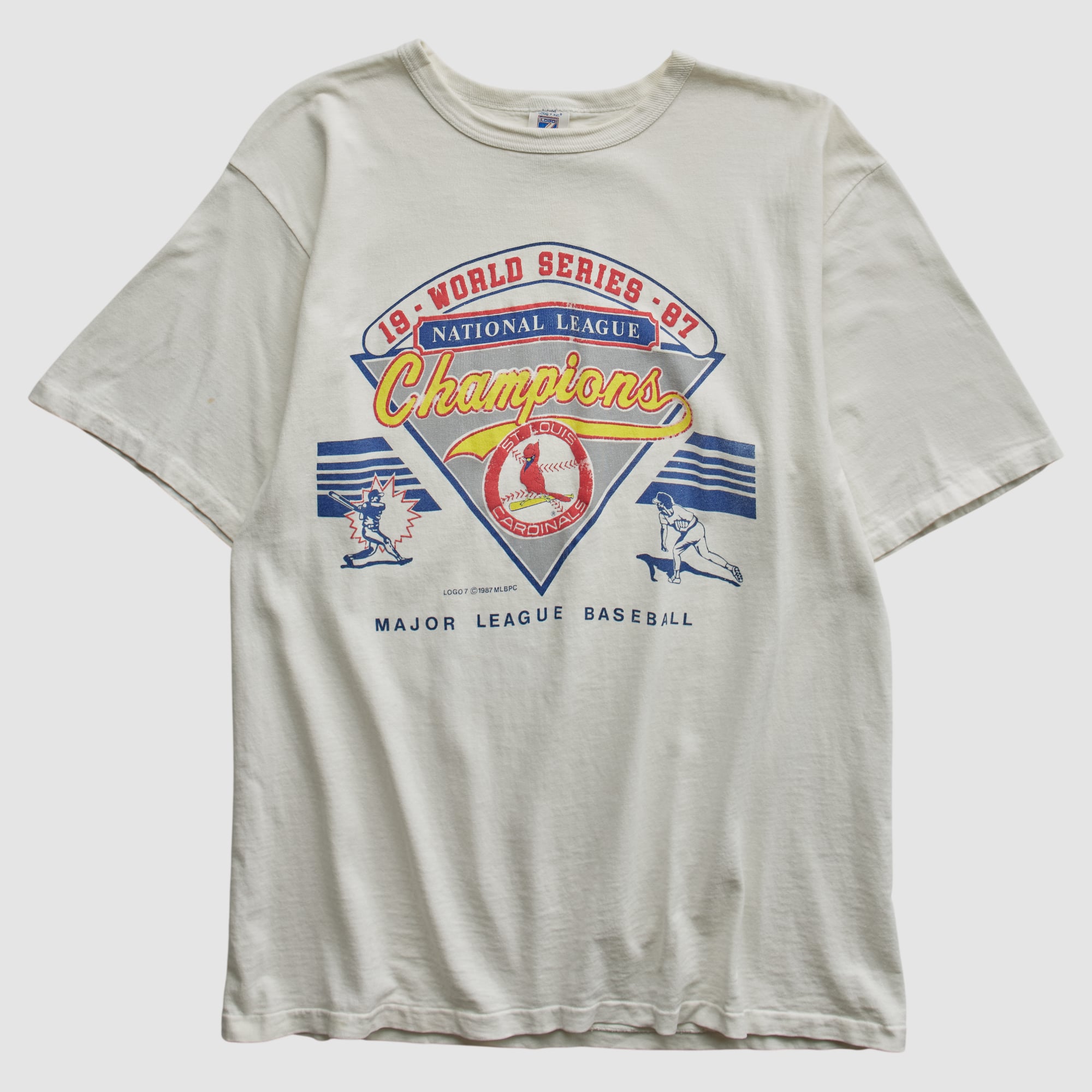 St. Louis Cardinals Logo 7 1987 T-shirt - White - M