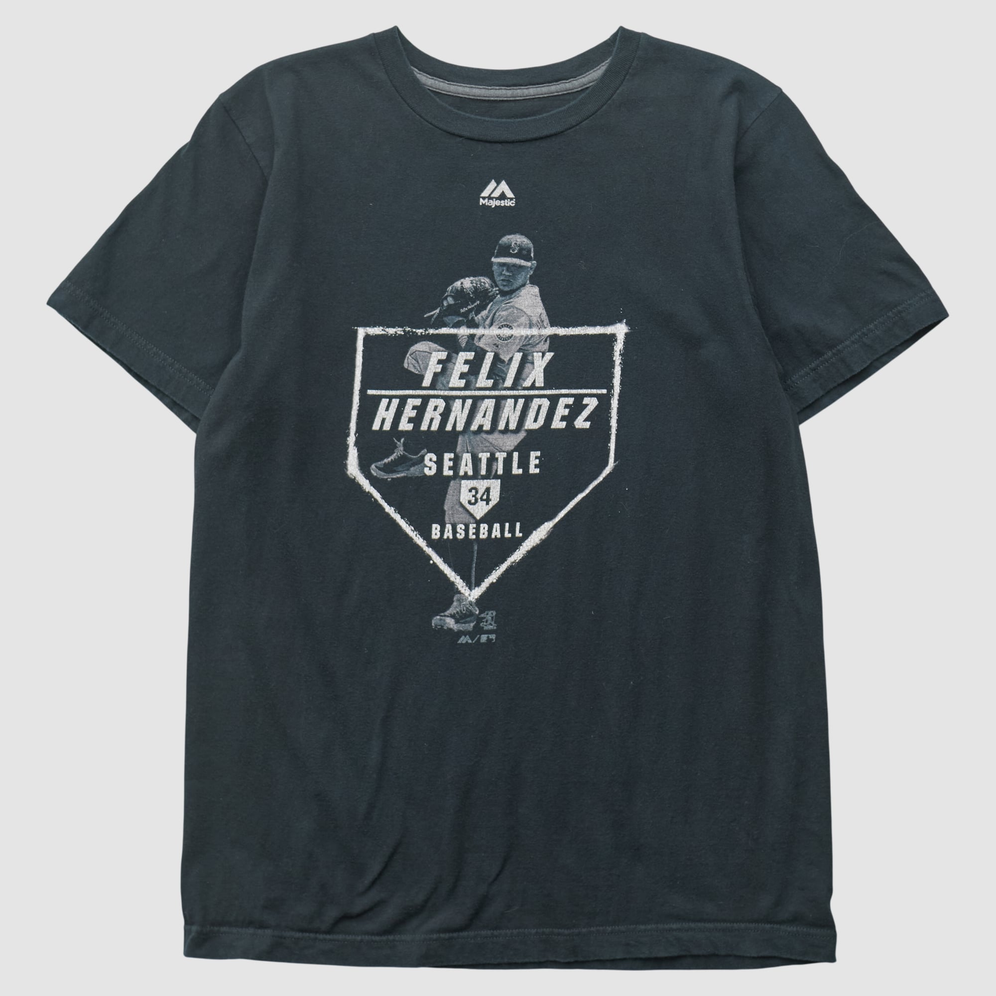 Felix Hernandez Majestic 2010s T-shirt - Black - XS