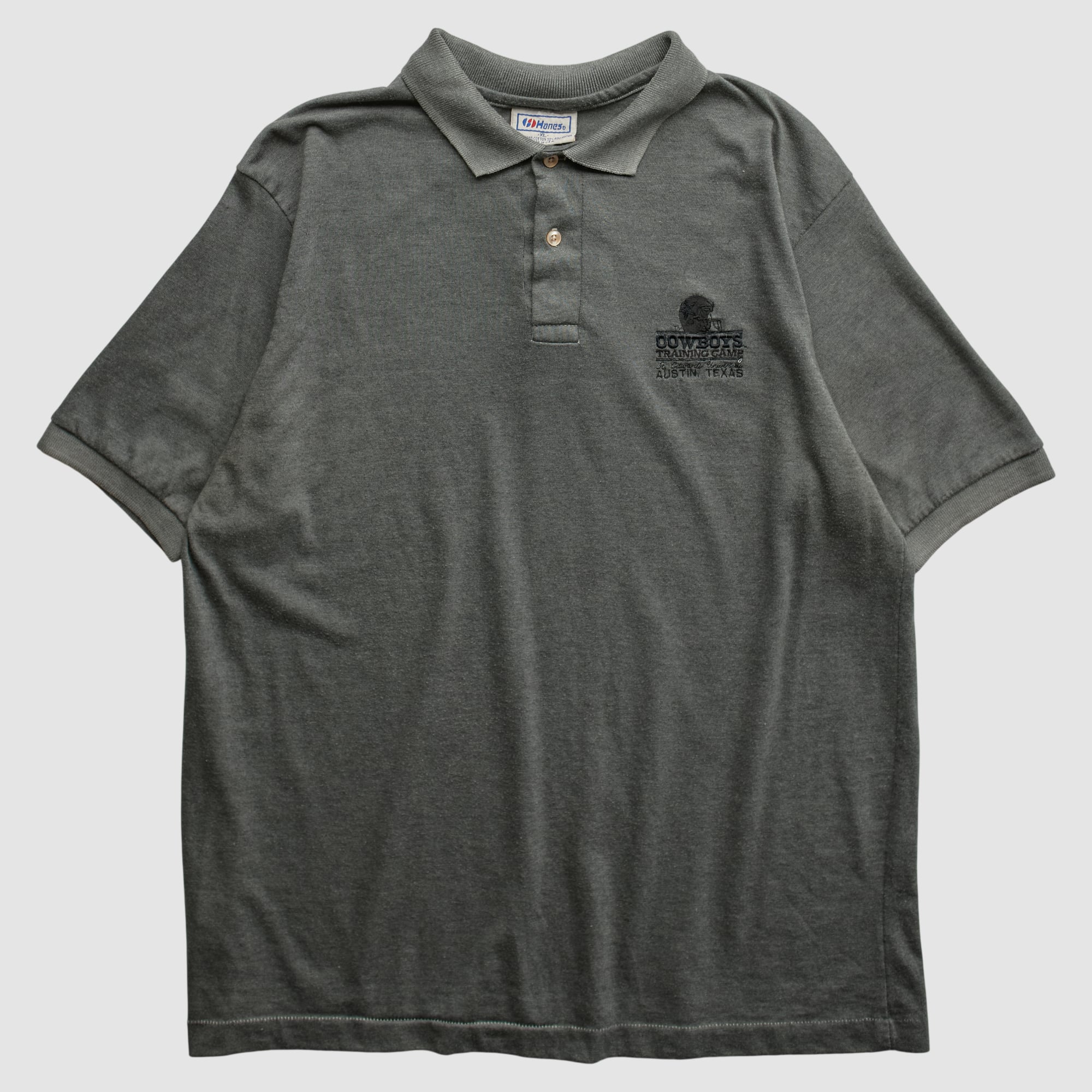 Dallas Cowboys Hanes 90s Polo - Dark Heather Gray - M