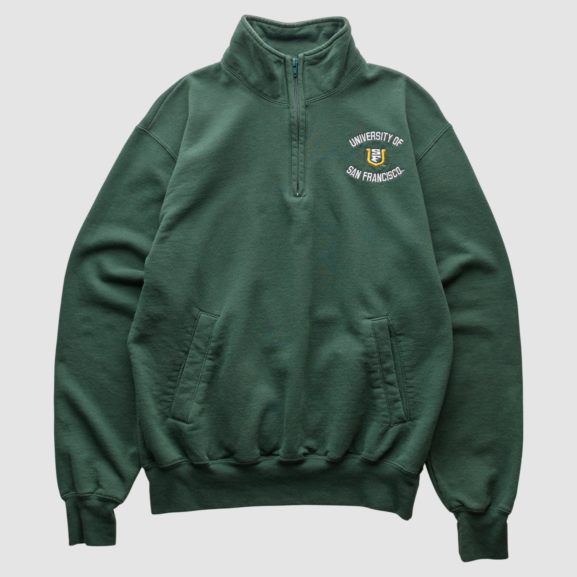 San Francisco Dons Champion 2000s 1/4 Zip Sweatshirt - Green - S