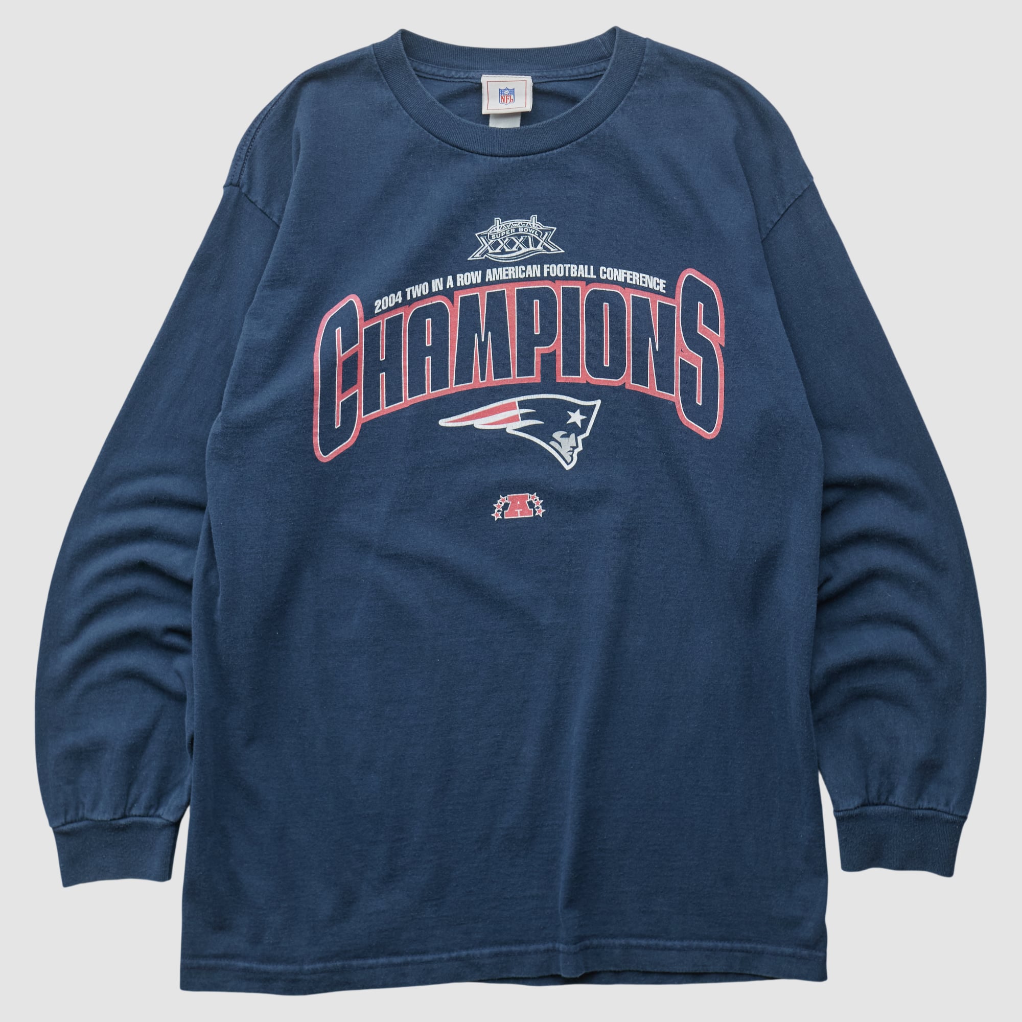 New England Patriots NFL 2004 Long Sleeve T-shirt - Navy - M