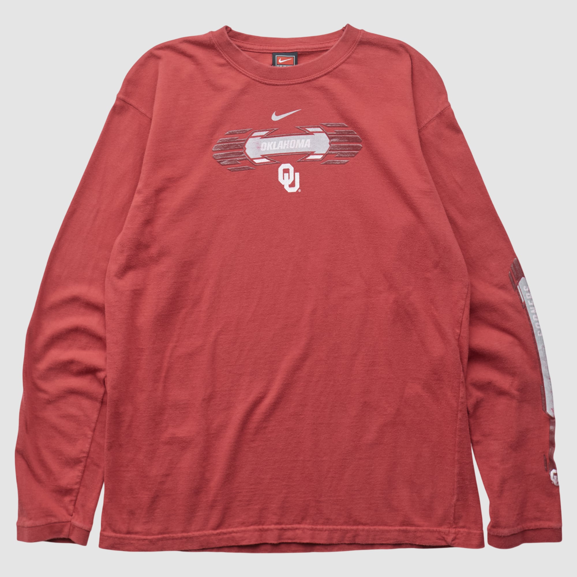 Oklahoma Sooners Nike 2000s Long Sleeve T-shirt - Red - S