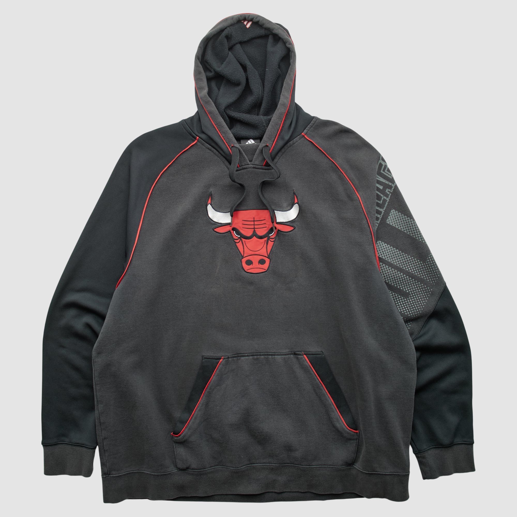 Chicago Bulls Adidas 2010s Hooded Pullover Sweatshirt - Black - 2XL