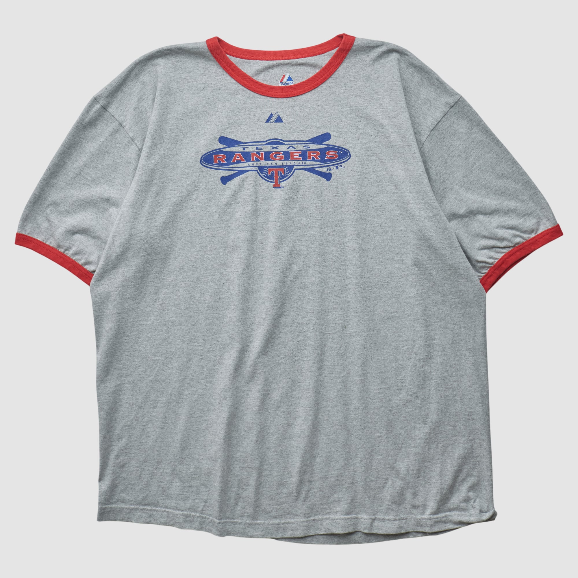 Texas Rangers Majestic 2000s T-shirt - Heather Gray - 2XL
