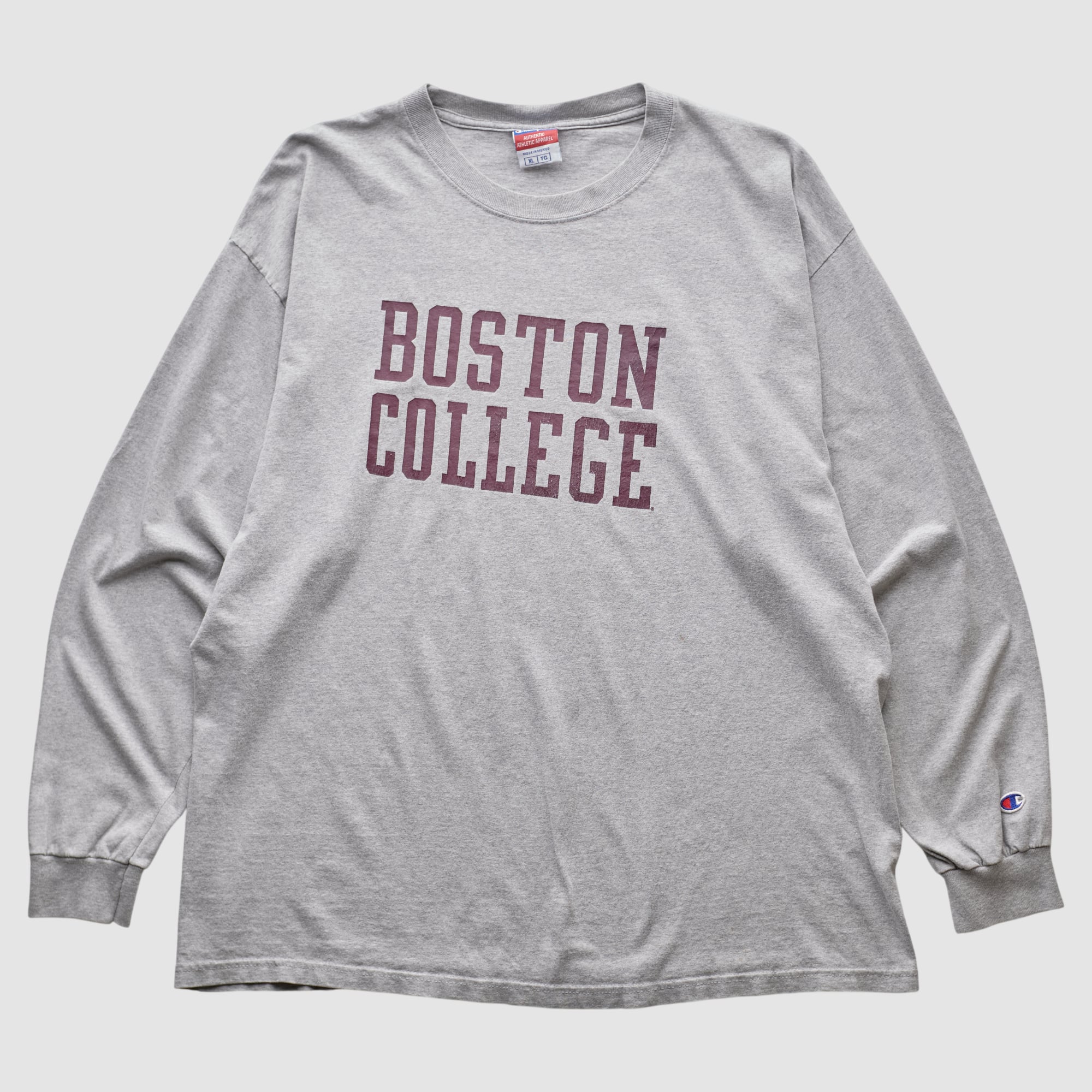 Boston College Eagles Champion 2000s Long Sleeve T-shirt - Heather Gray - XL
