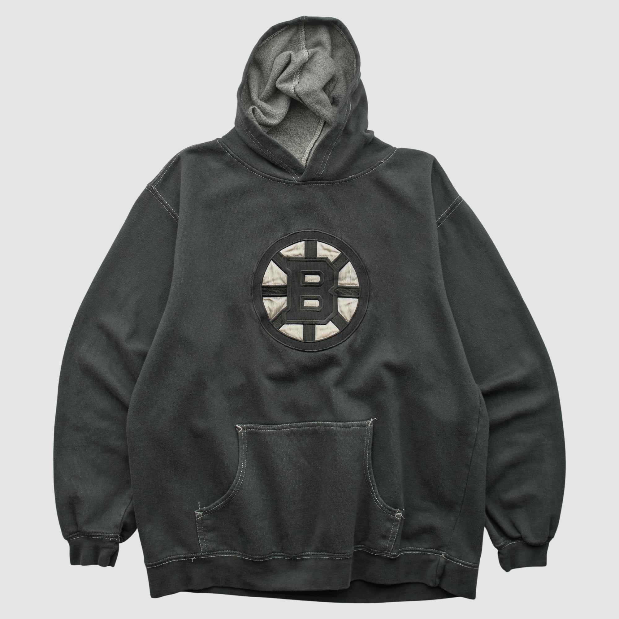 Boston Bruins Reebok 2000s Hooded Pullover Sweatshirt - Black - S
