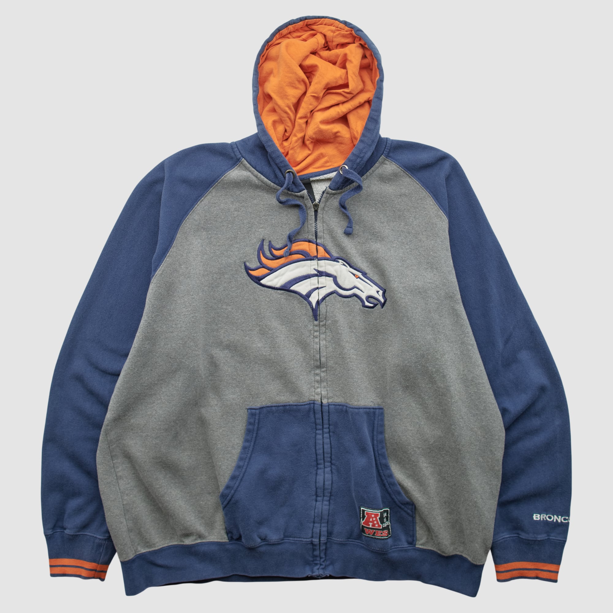 Denver Broncos NFL 2010s Hooded Full Zip Jacket - Gray - 2XL