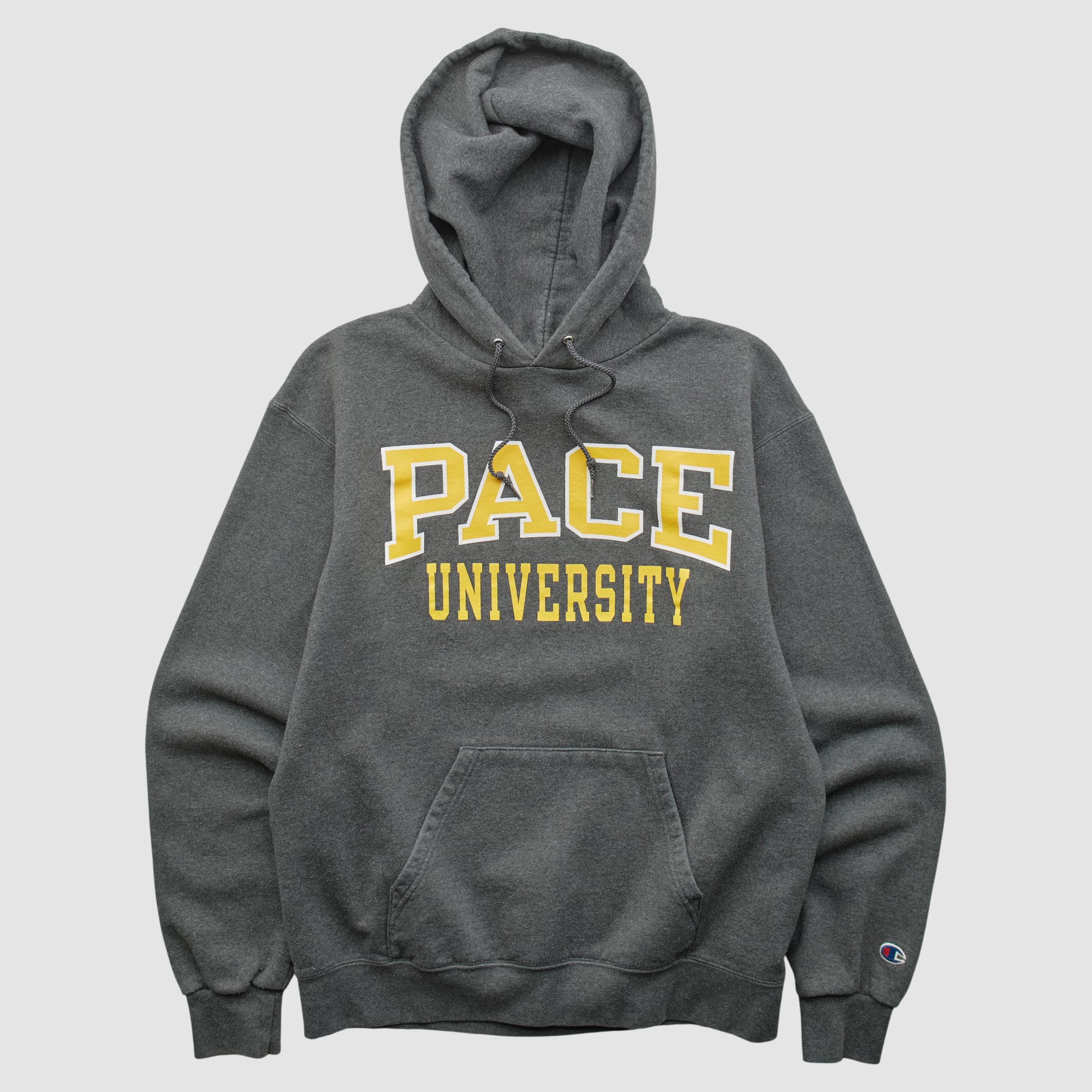 Pace University Setters 2010s Hooded Pullover Sweatshirt - Dark Heather Gray - XS