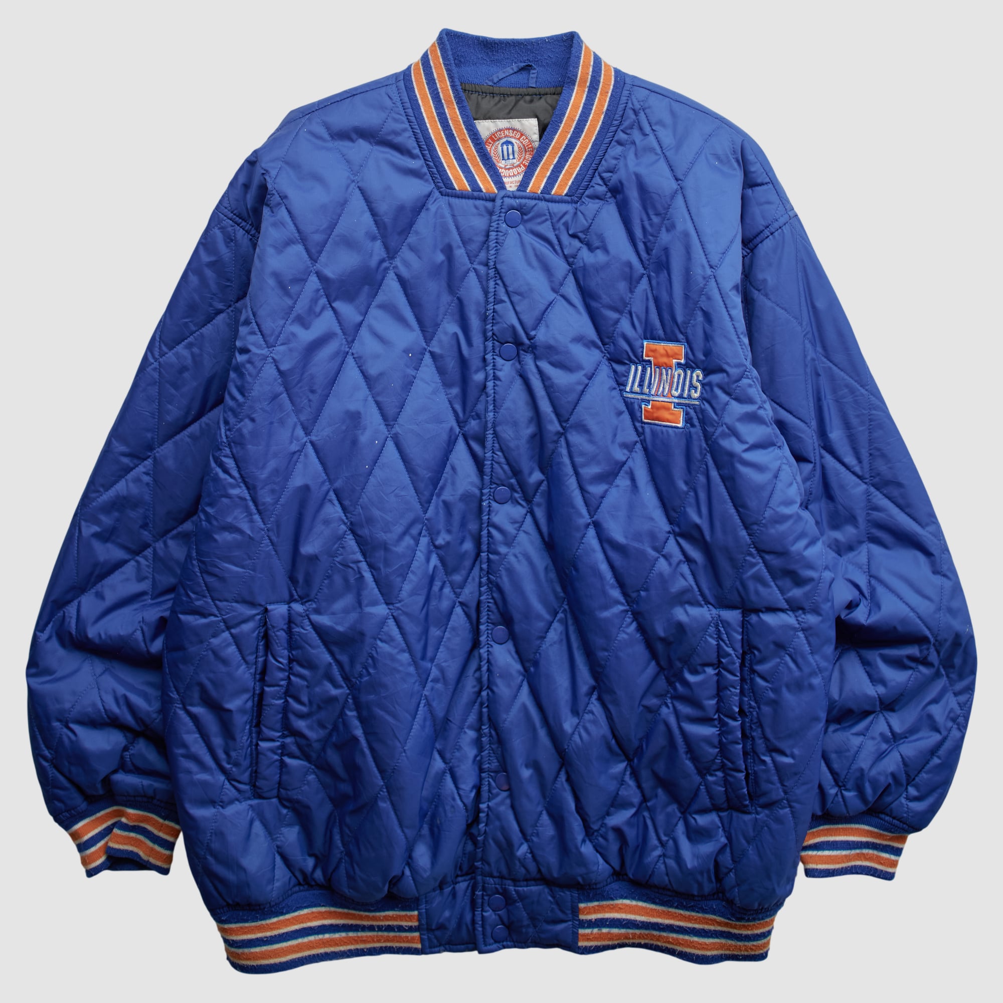 Illinois Fighting Illini League Collegiate Wear 2000s Full Snap Jacket - Blue - 2XL