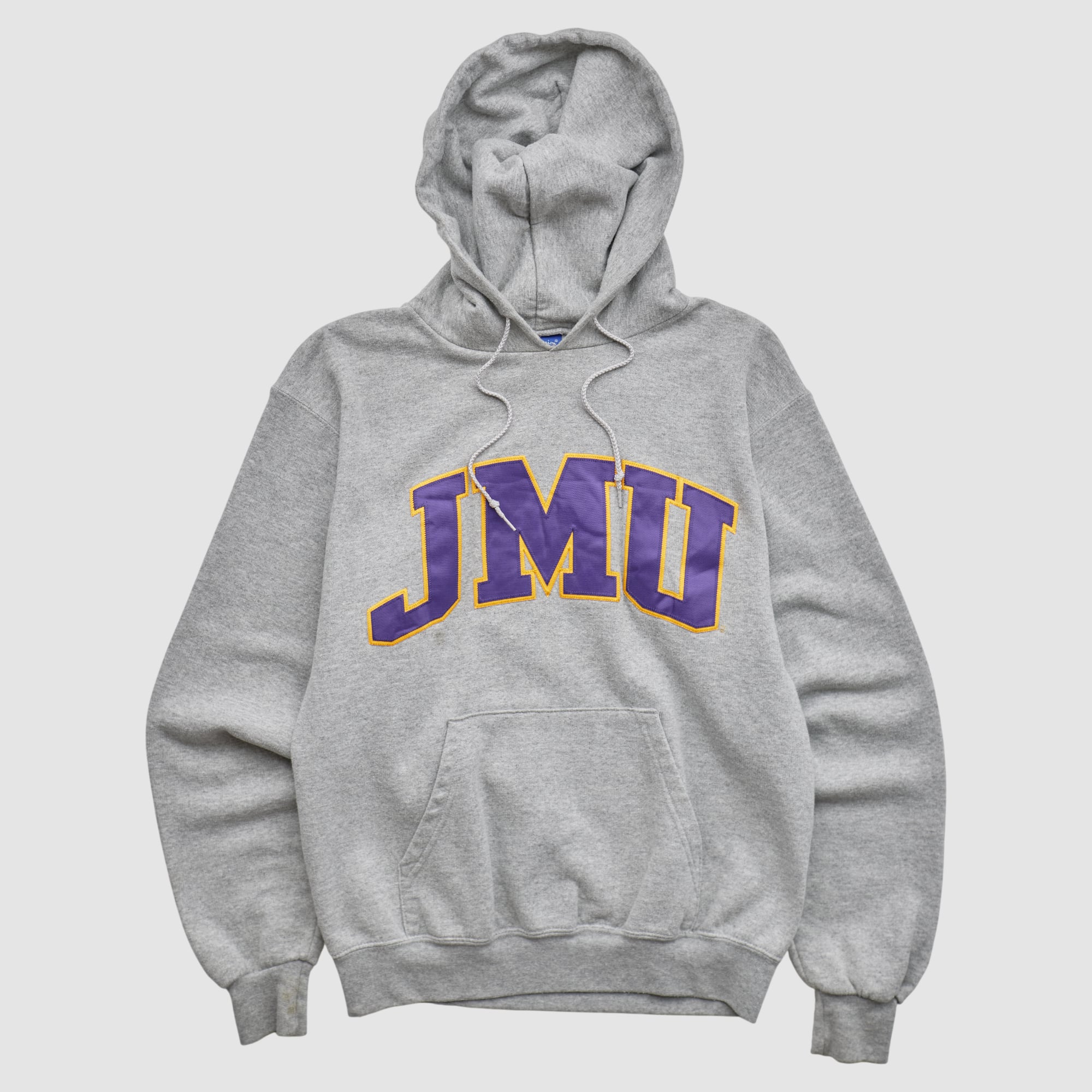 James Madison Dukes Champion 2000s Hooded Pullover Sweatshirt - Heather Gray - XS