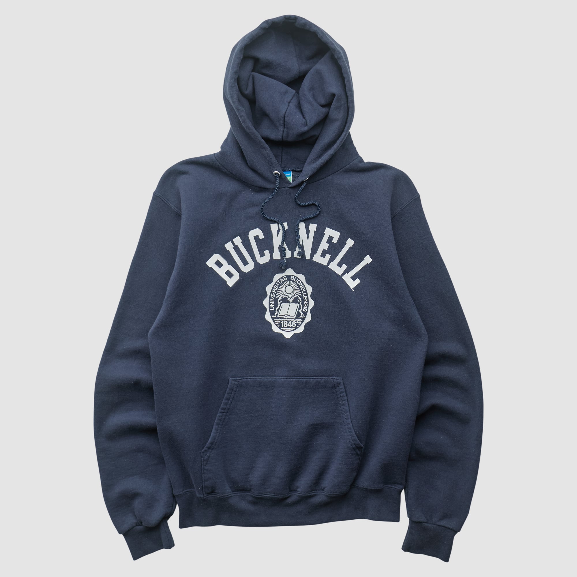 Bucknell Bison Champion 2010s Hooded Pullover Sweatshirt - Navy - XS