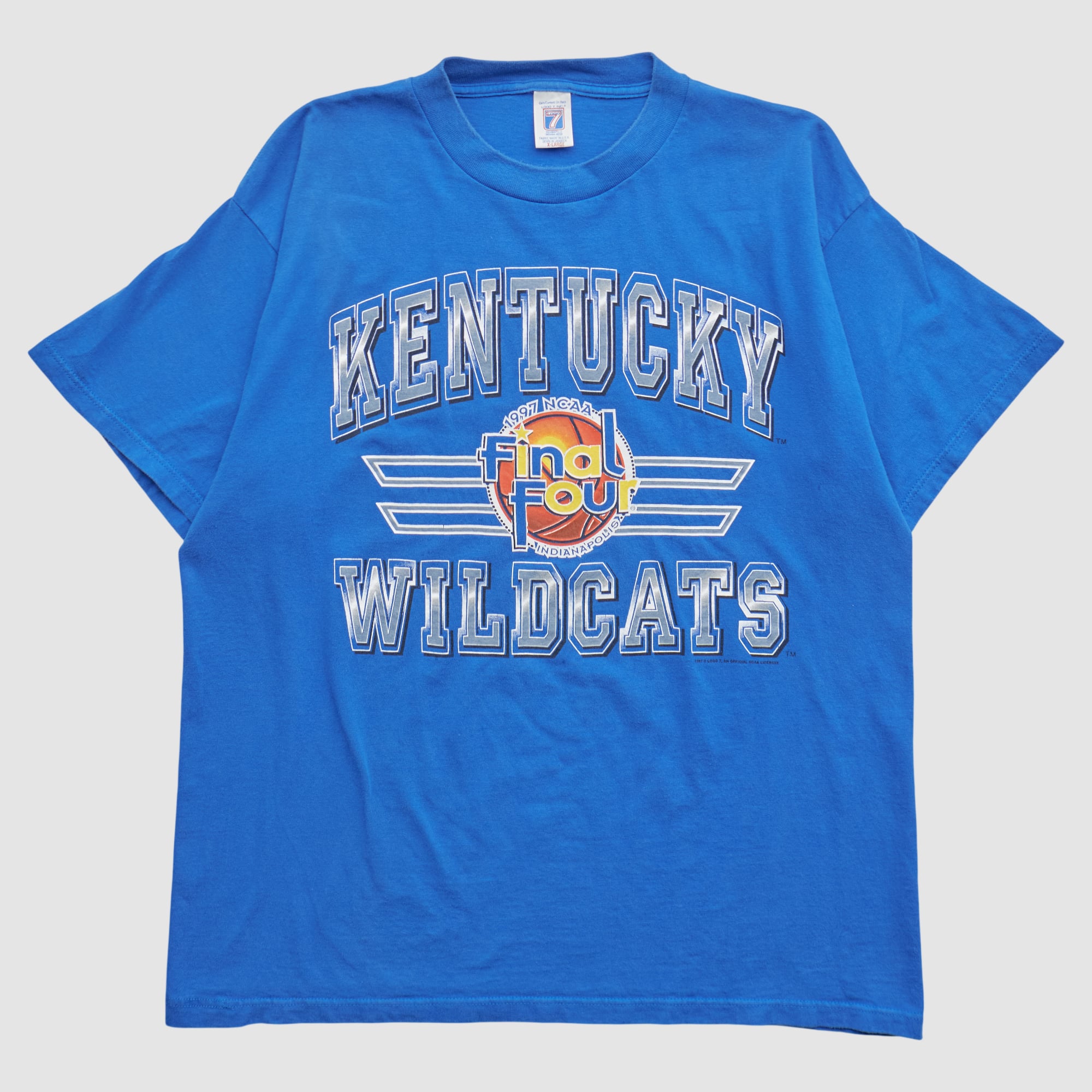 Kentucky Wildcats Logo 7 90s T-shirt - Blue - L