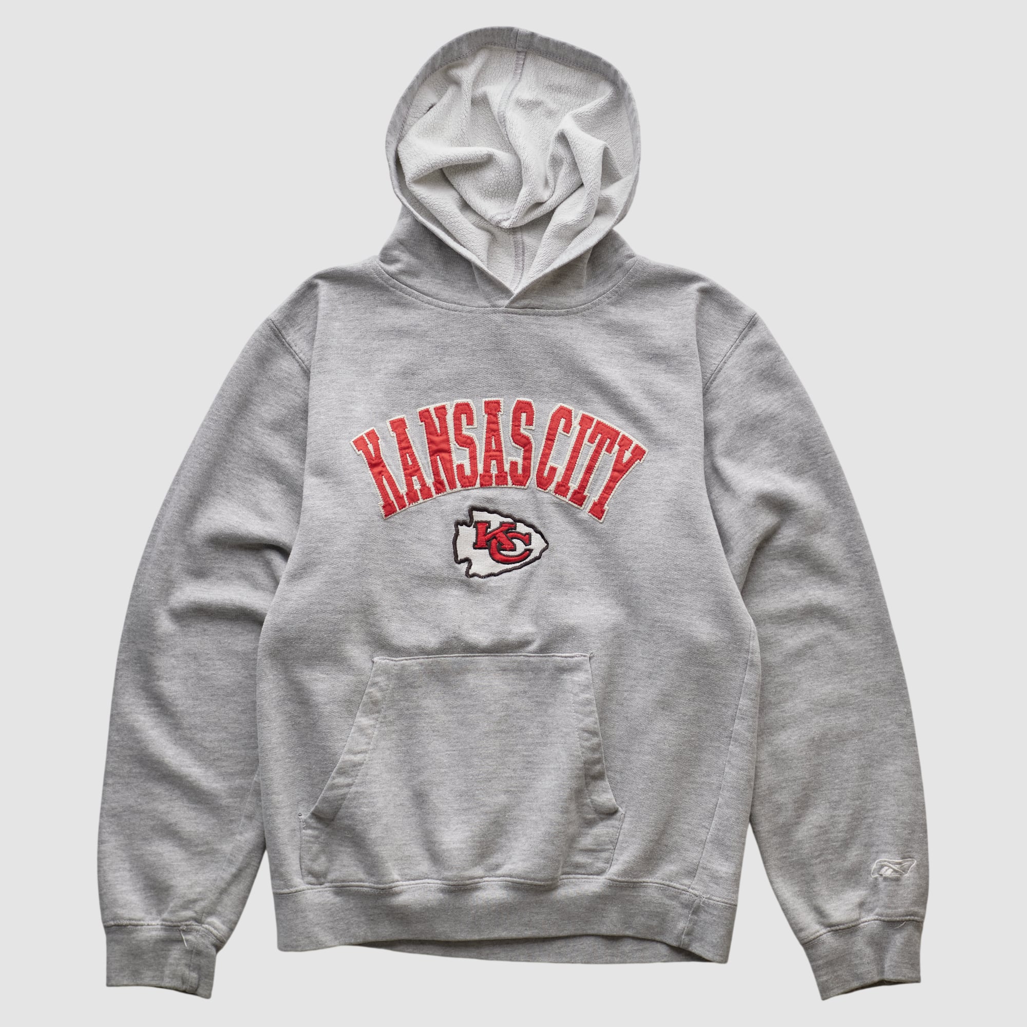 Kansas City Chiefs Reebok 2000s Hooded Pullover Sweatshirt - Heather Gray - XXS