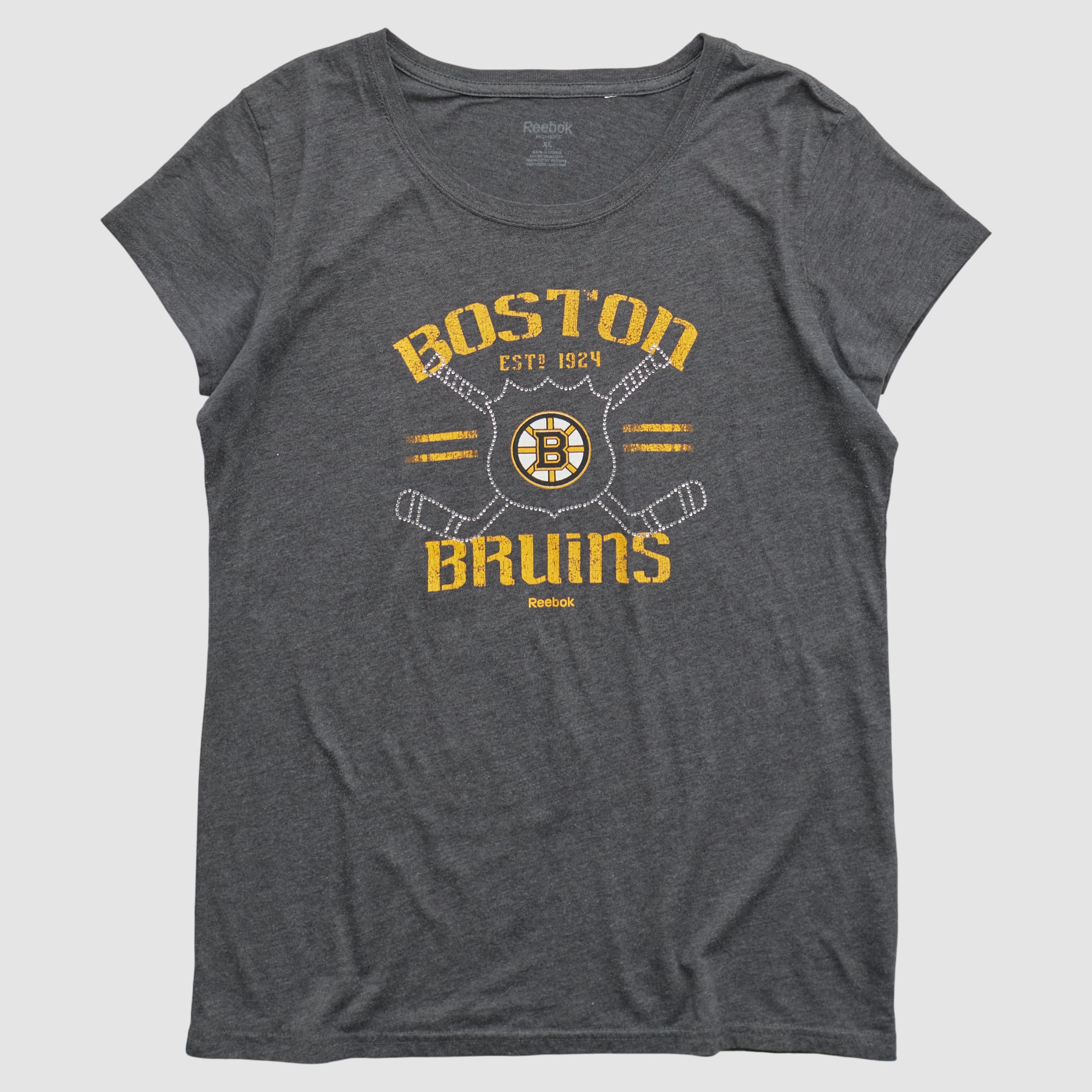Boston Bruins Reebok 2010s T-shirt - Dark Heather Gray - L