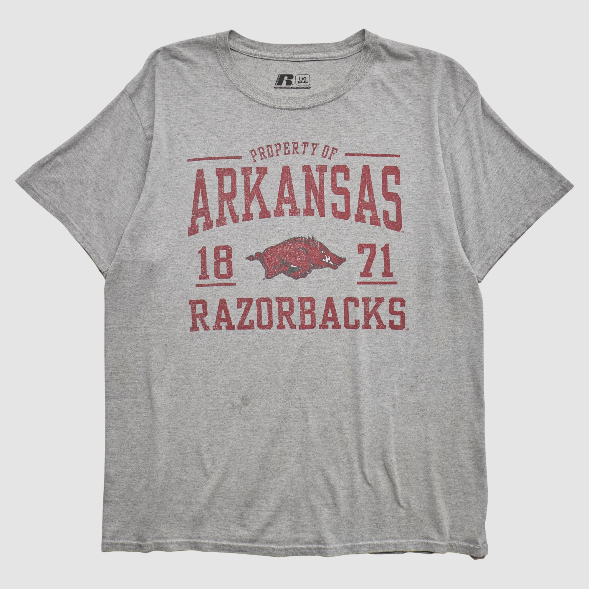 Arkansas Razorbacks Russell 2010s T-shirt - Heather Gray - M