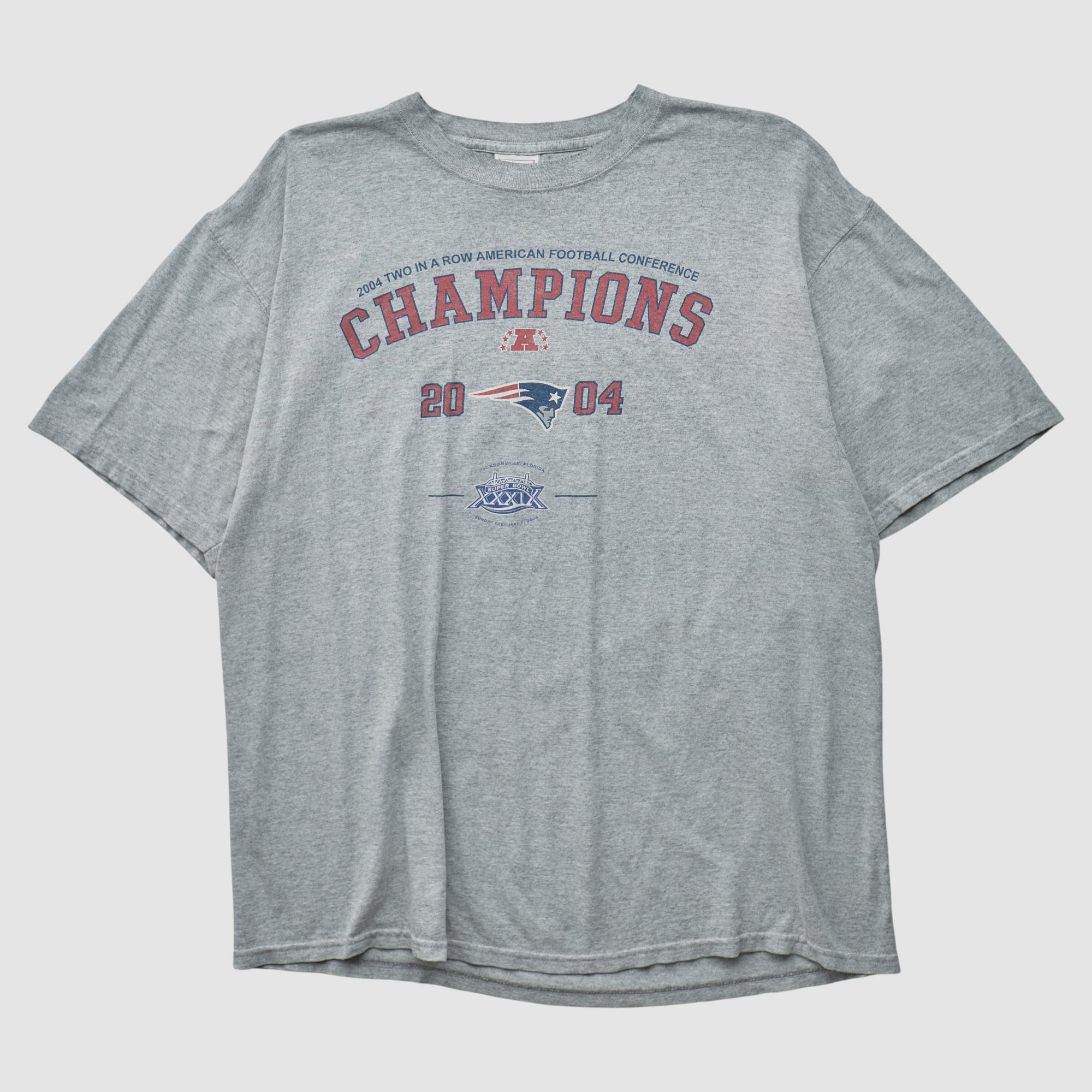 New England Patriots NFL 2004 T-shirt - Heather Gray - 2XL