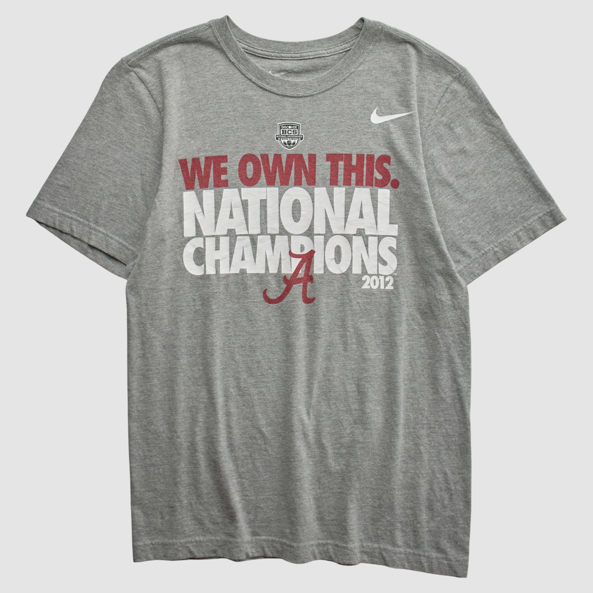 Alabama Crimson Tide Nike 2012 T-shirt - Heather Gray - XS
