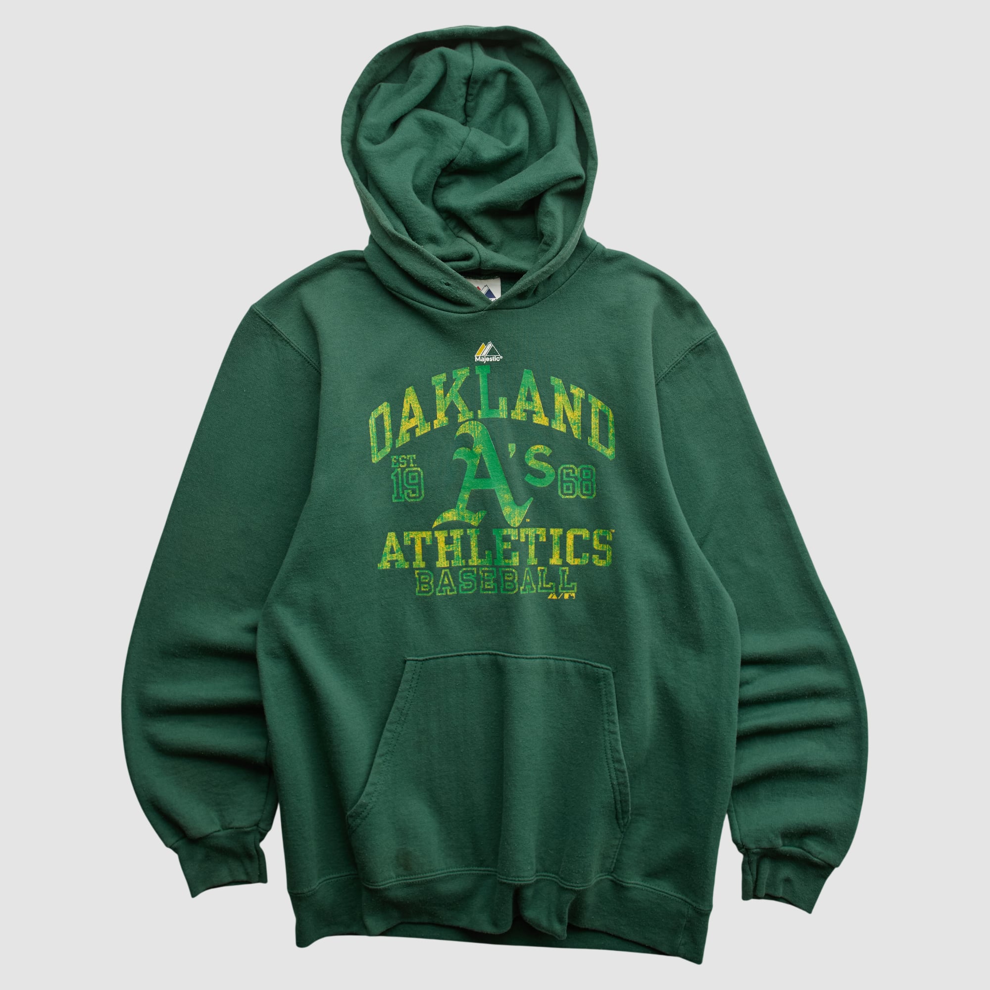 Oakland Athletics Majestic 2010s Hooded Pullover Sweatshirt - Green - XS