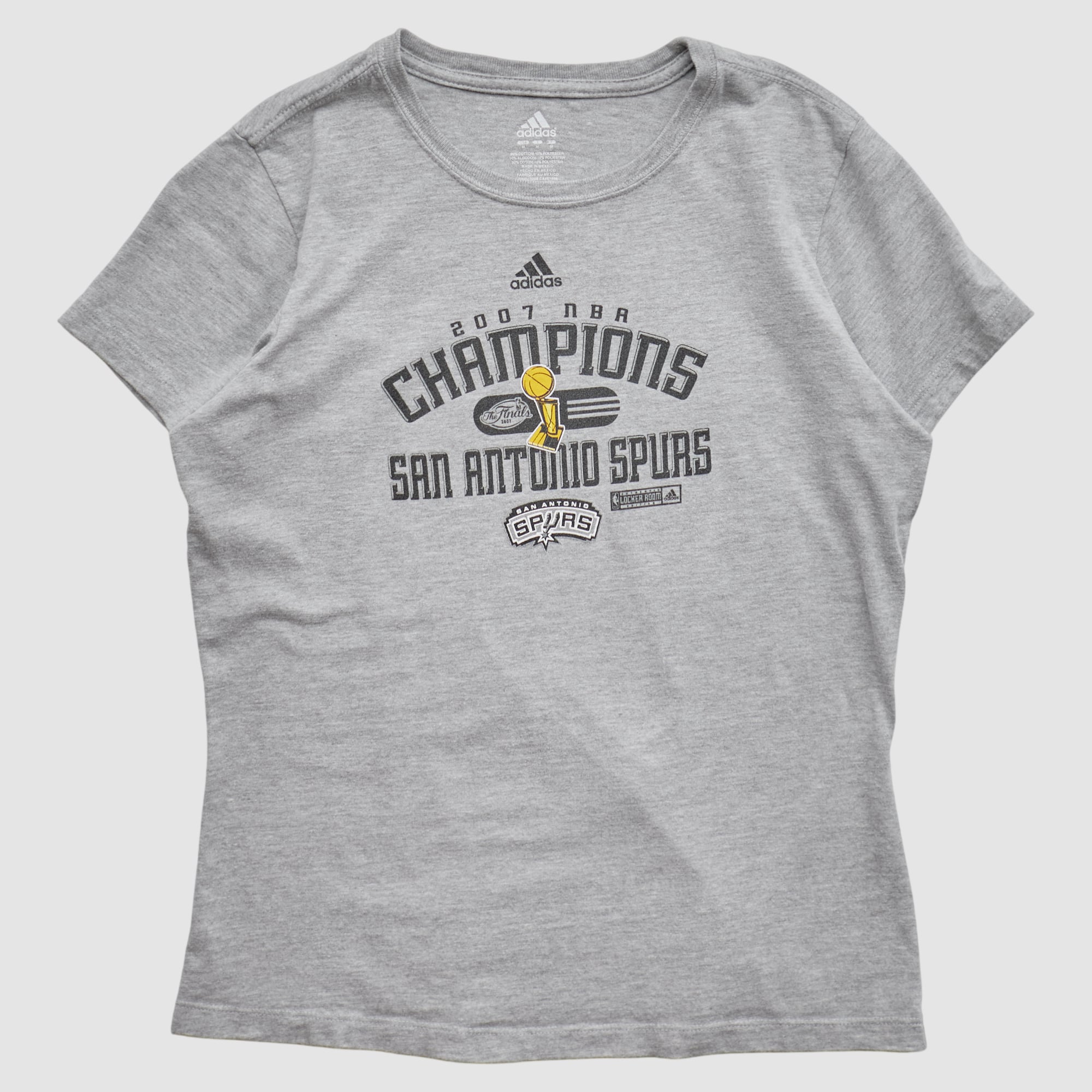 San Antonio Spurs Adidas 2007 T-shirt - Heather Gray - S