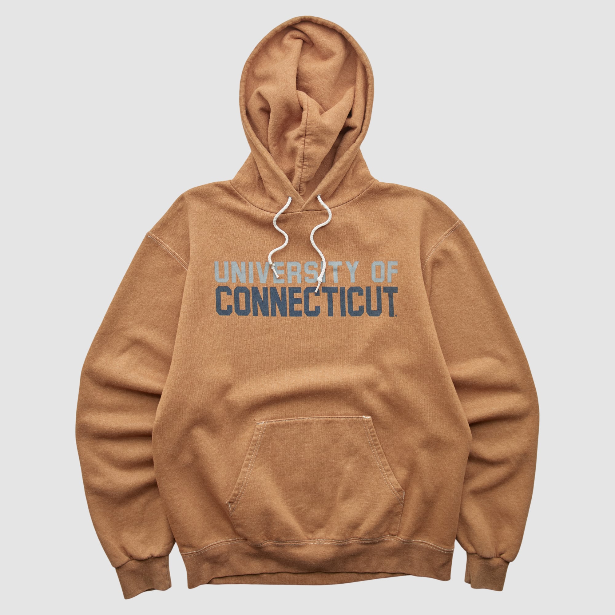 UConn Huskies Champion 2000s Hooded Pullover Sweatshirt - Clay - S