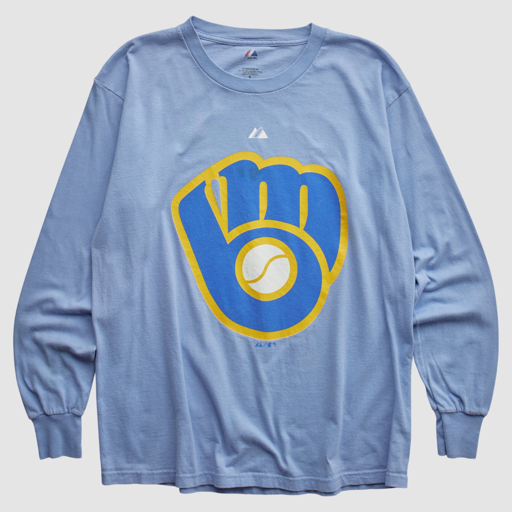 Milwaukee Brewers Majestic 2010s Long Sleeve T-shirt - Light Blue - S