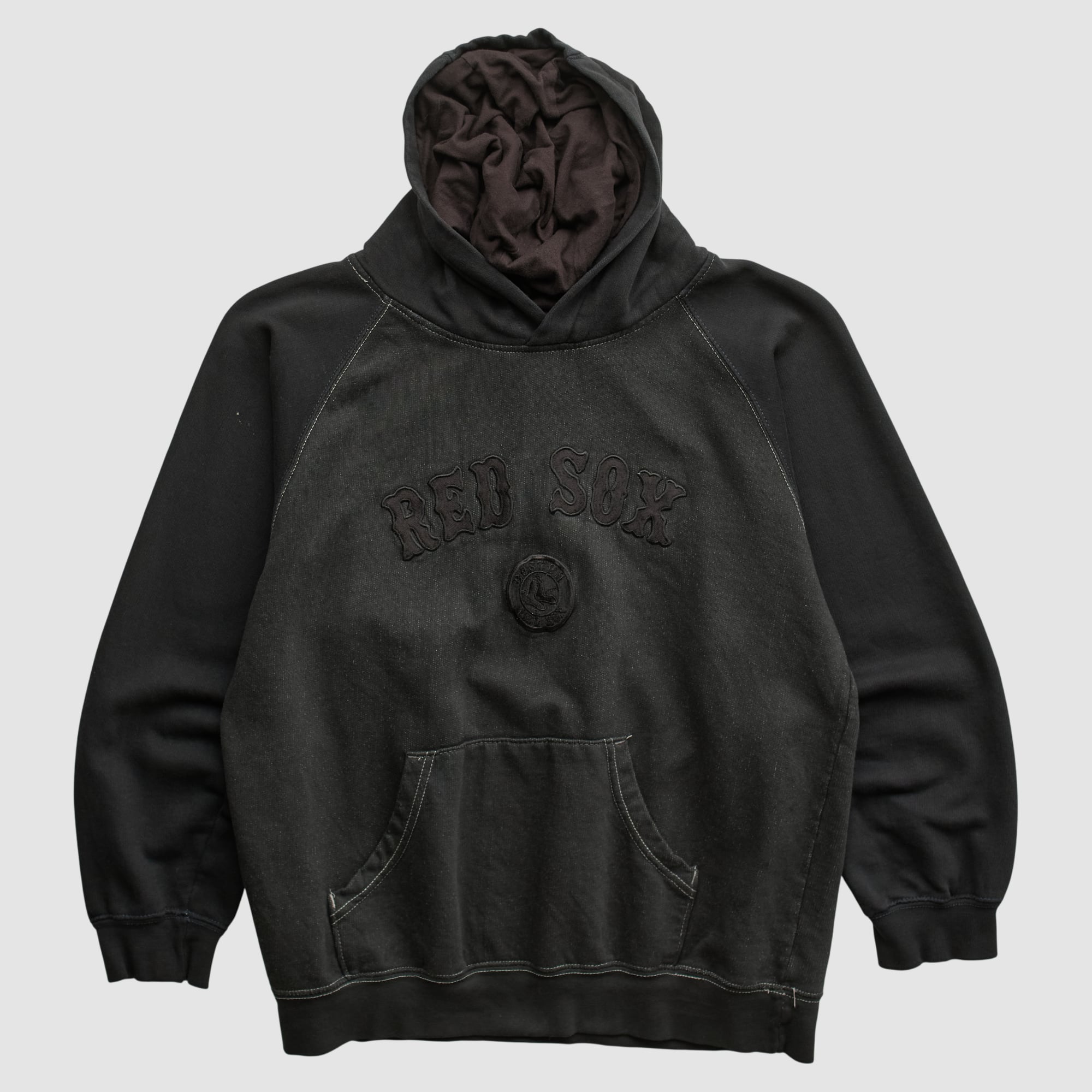 Boston Red Sox Majestic 2000s Hooded Pullover Sweatshirt - Charcoal - XS
