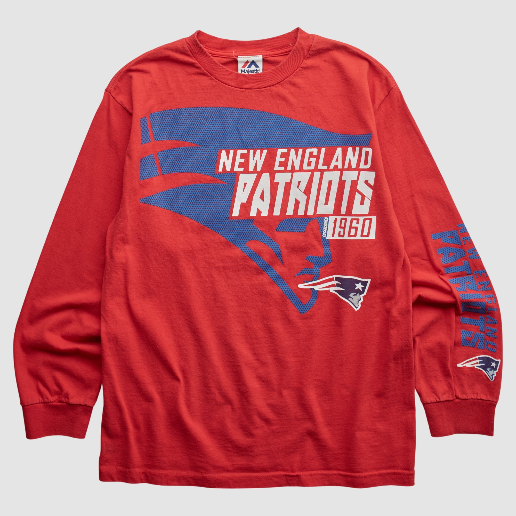 New England Patriots Majestic 2010s Long Sleeve T-shirt - Red - XS