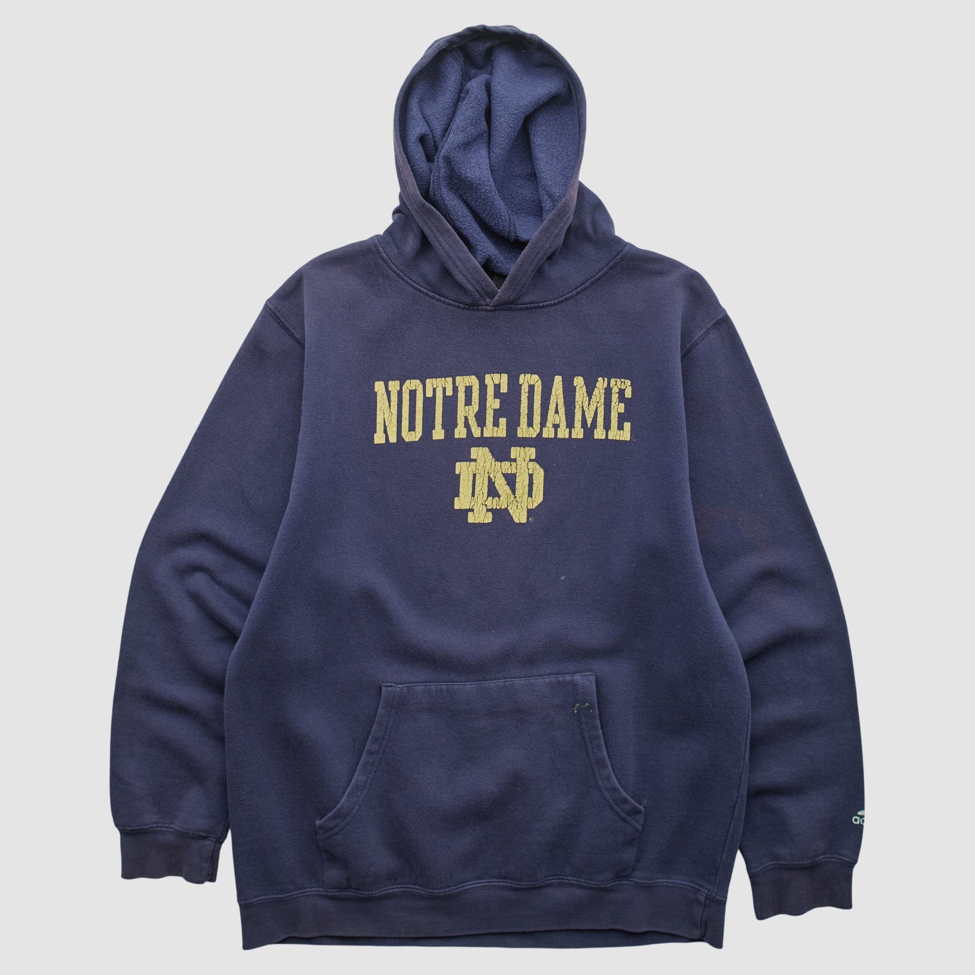 Notre Dame Fighting Irish Adidas 2010s Hooded Pullover Sweatshirt - Navy - XS